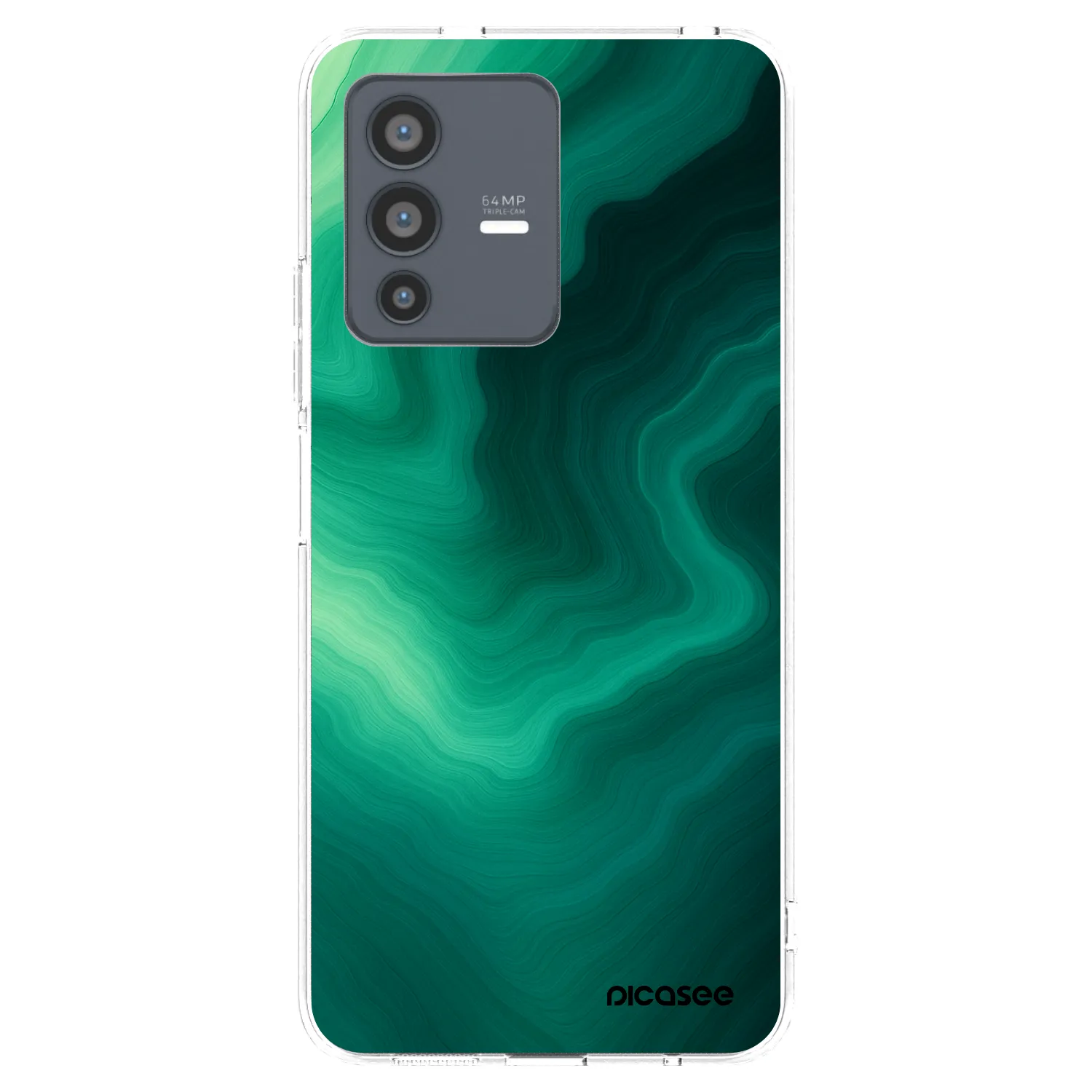 Picasee Vivo V23 5G Hülle - Transparentes Silikon - Malachite