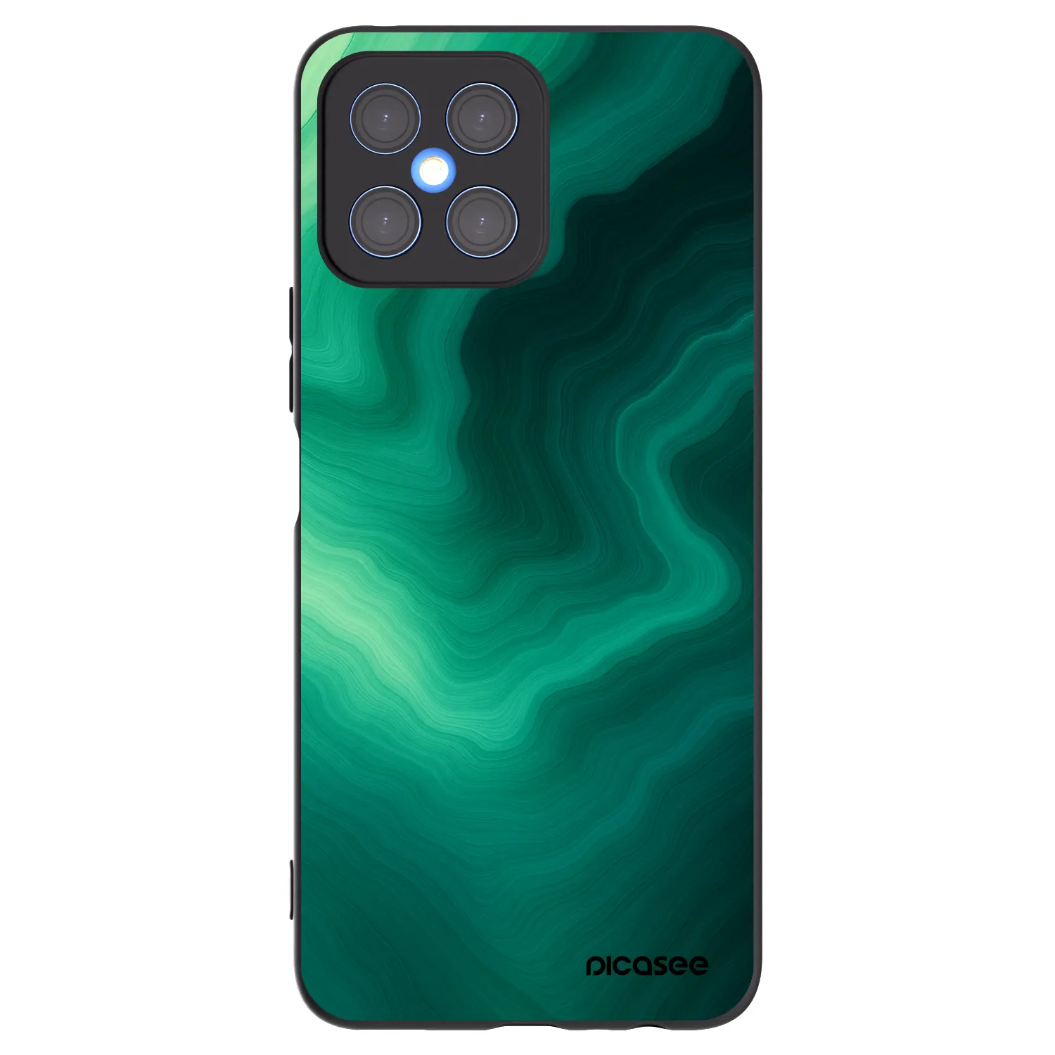 Picasee Honor X8 4G Hülle - Schwarzes Silikon - Malachite