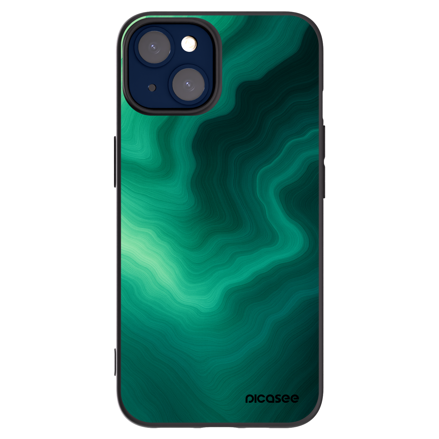 Picasee Apple iPhone 14 Hülle - Schwarzes Silikon - Malachite