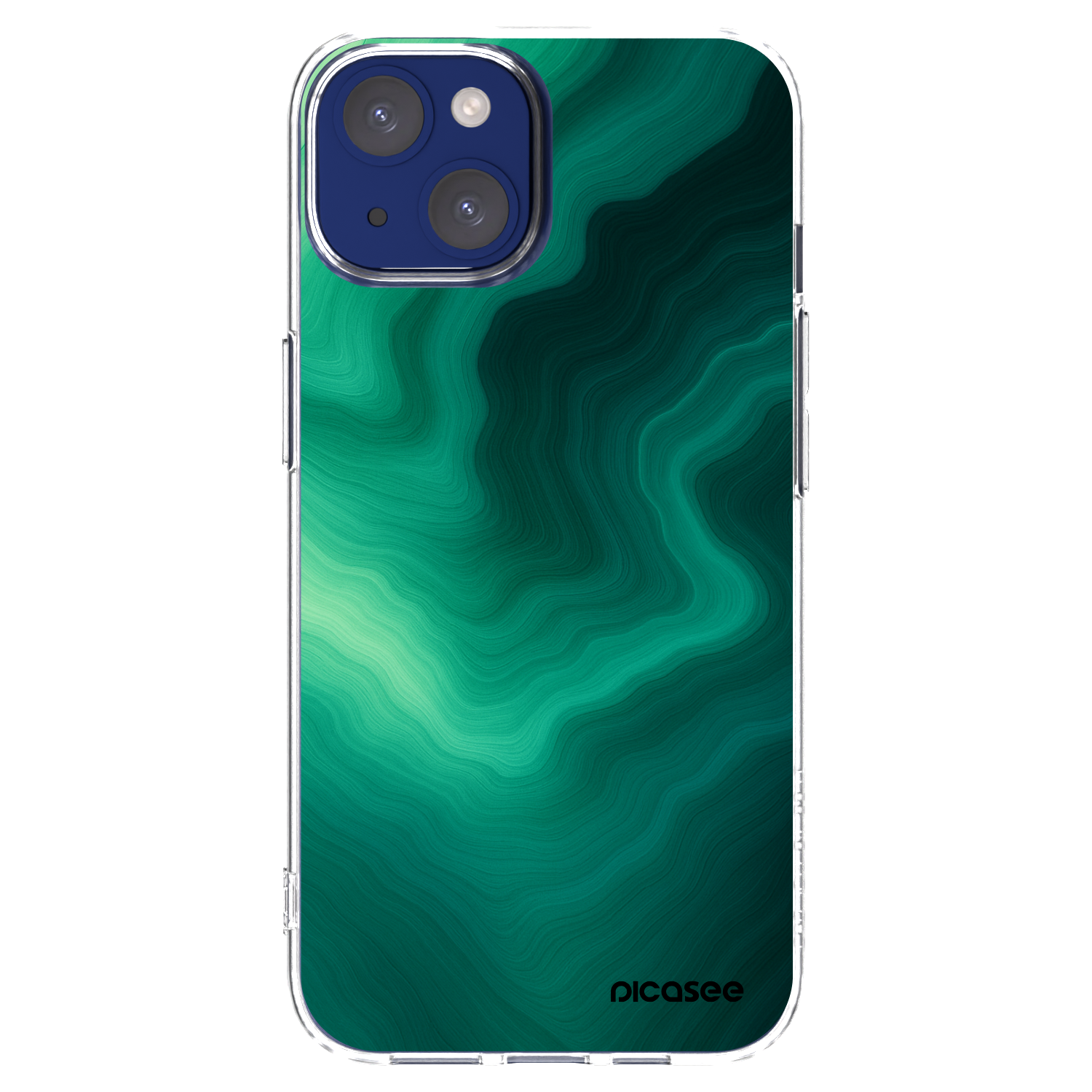 Picasee Apple iPhone 14 Hülle - Transparentes Silikon - Malachite