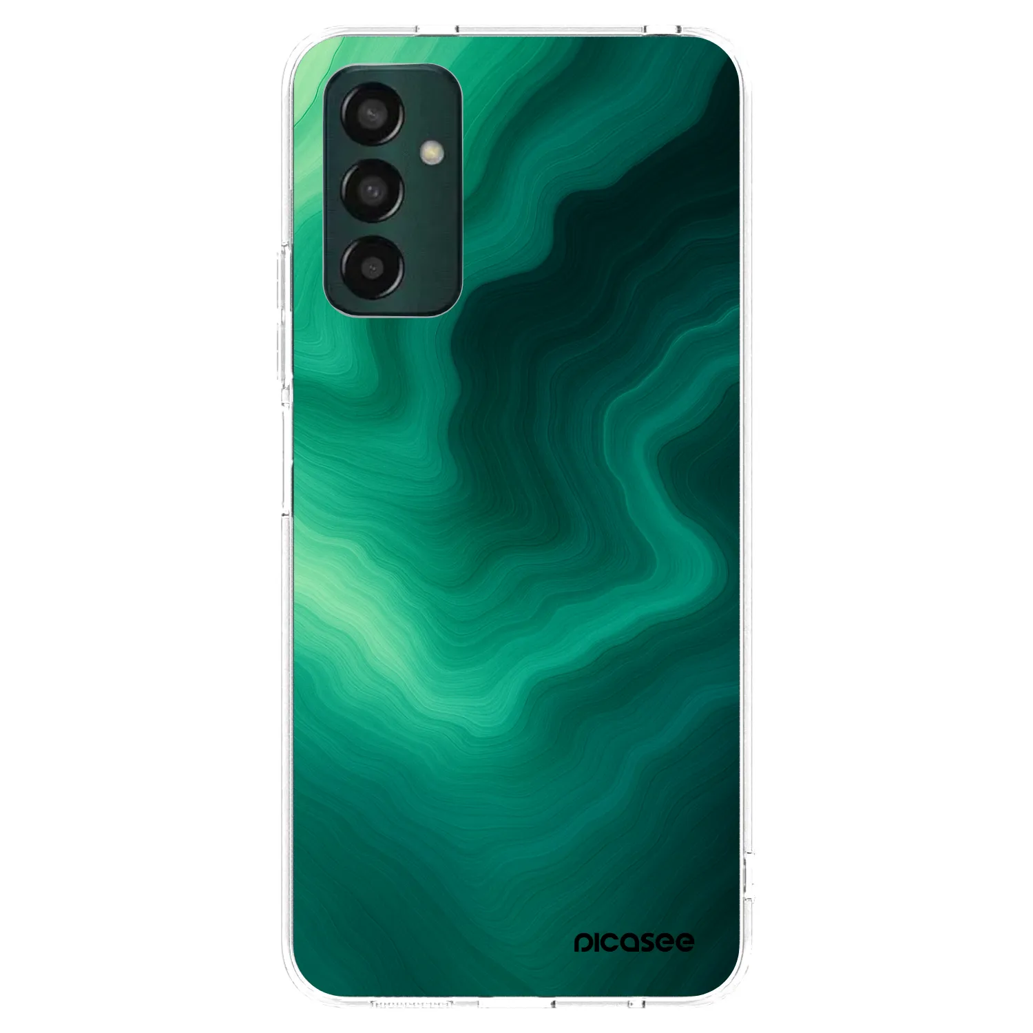 Picasee Samsung Galaxy M13 M135F Hülle - Transparentes Silikon - Malachite
