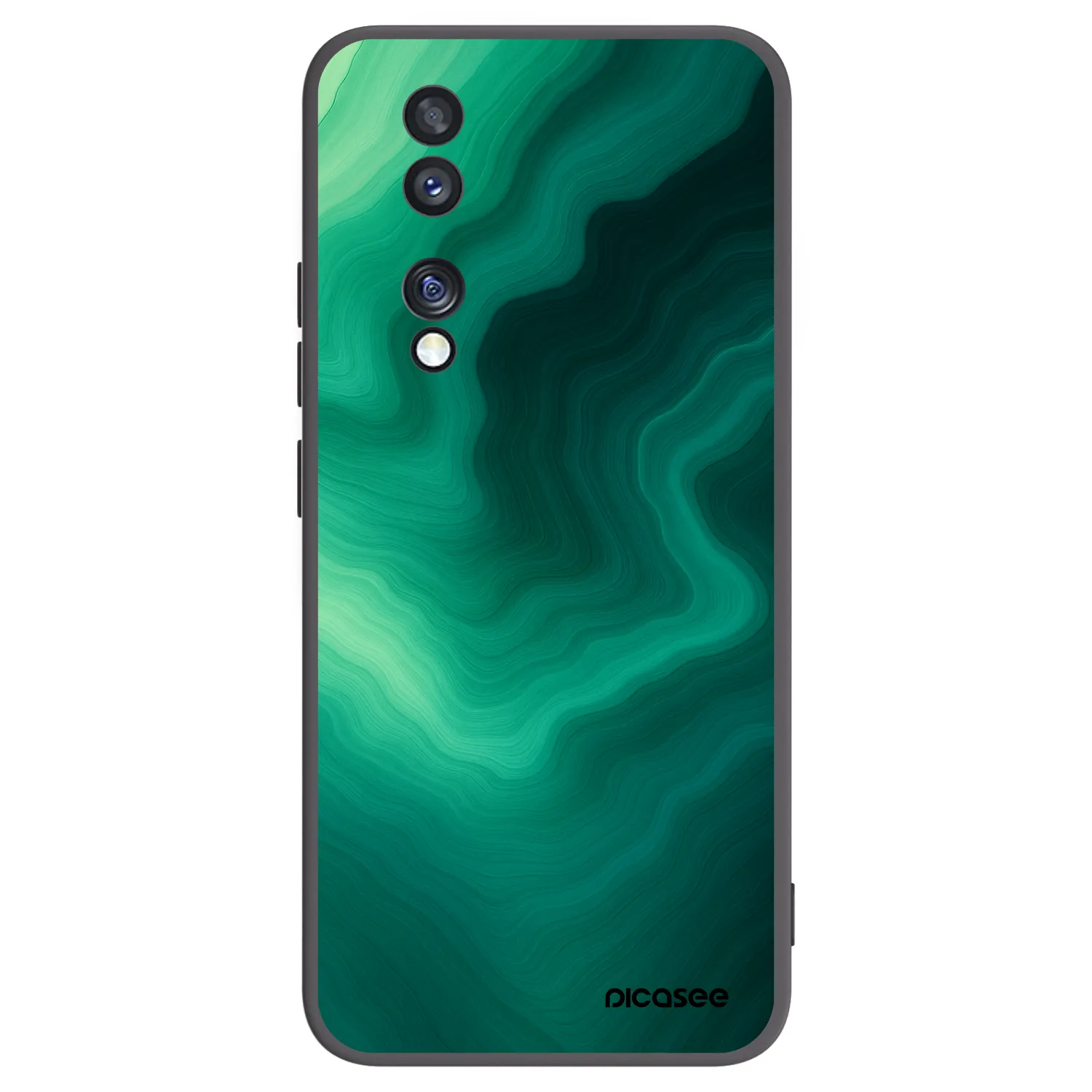 Picasee Honor 70 Hülle - Schwarzes Silikon - Malachite