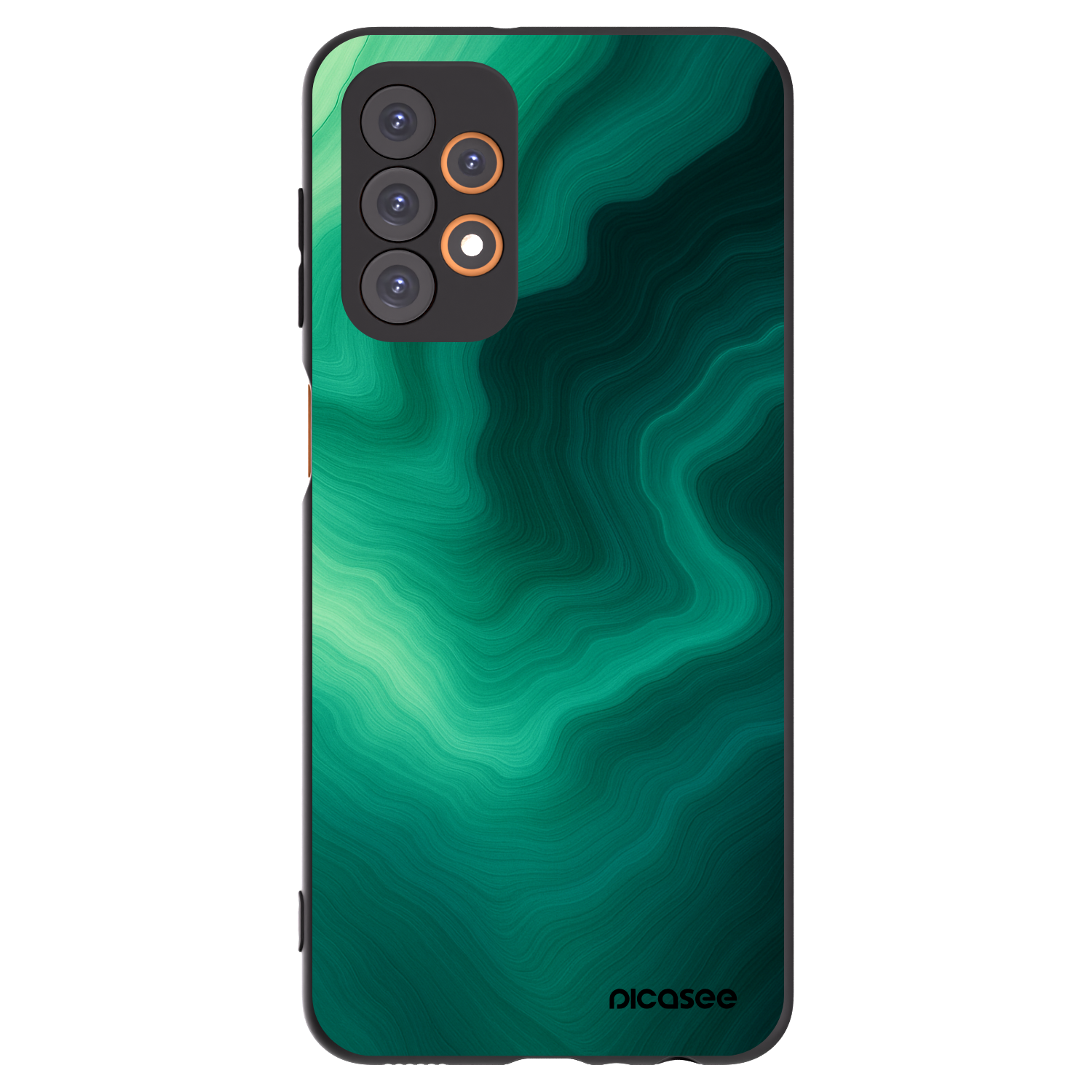 Picasee Samsung Galaxy A23 A235F 4G Hülle - Schwarzes Silikon - Malachite