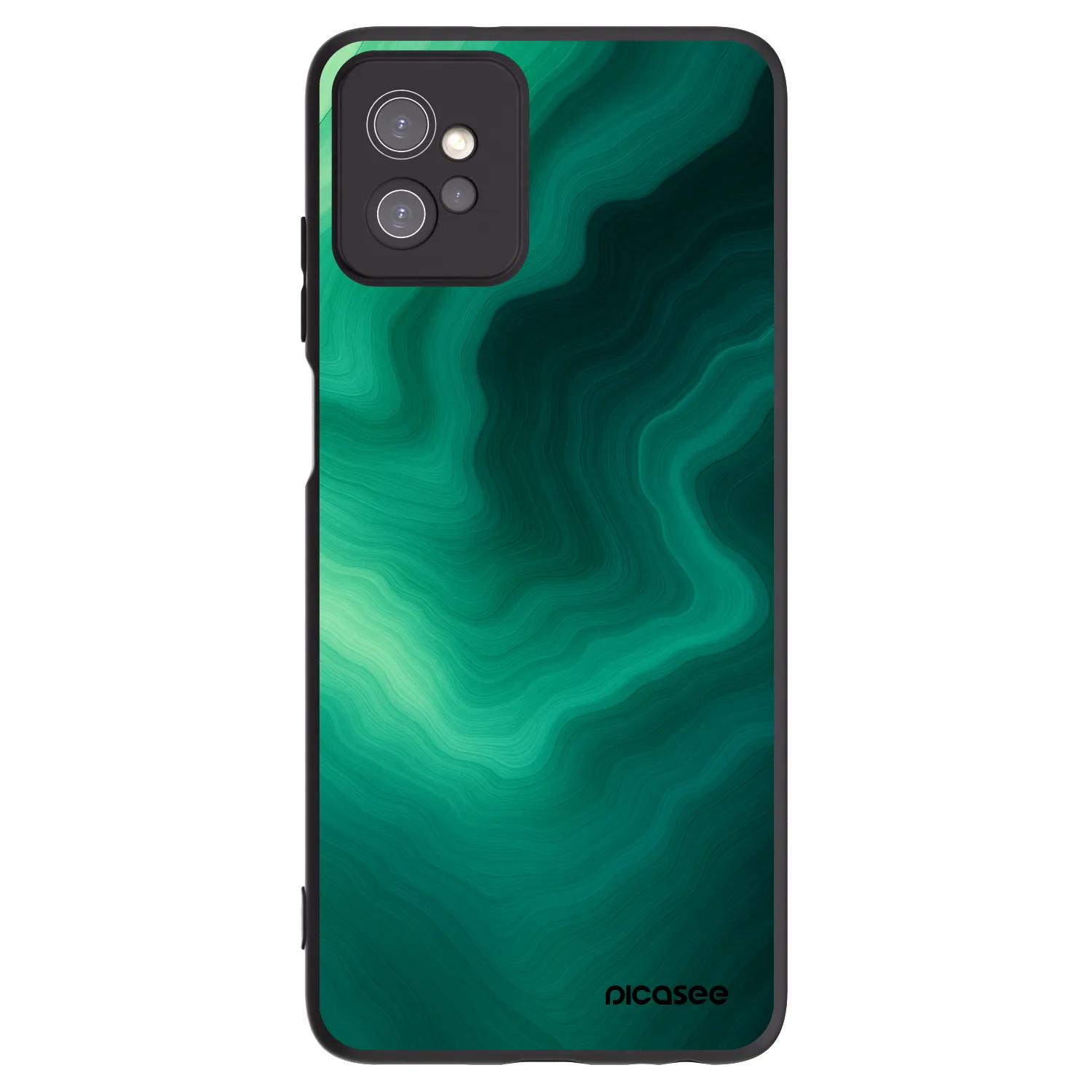 Picasee Motorola Moto G32 Hülle - Schwarzes Silikon - Malachite
