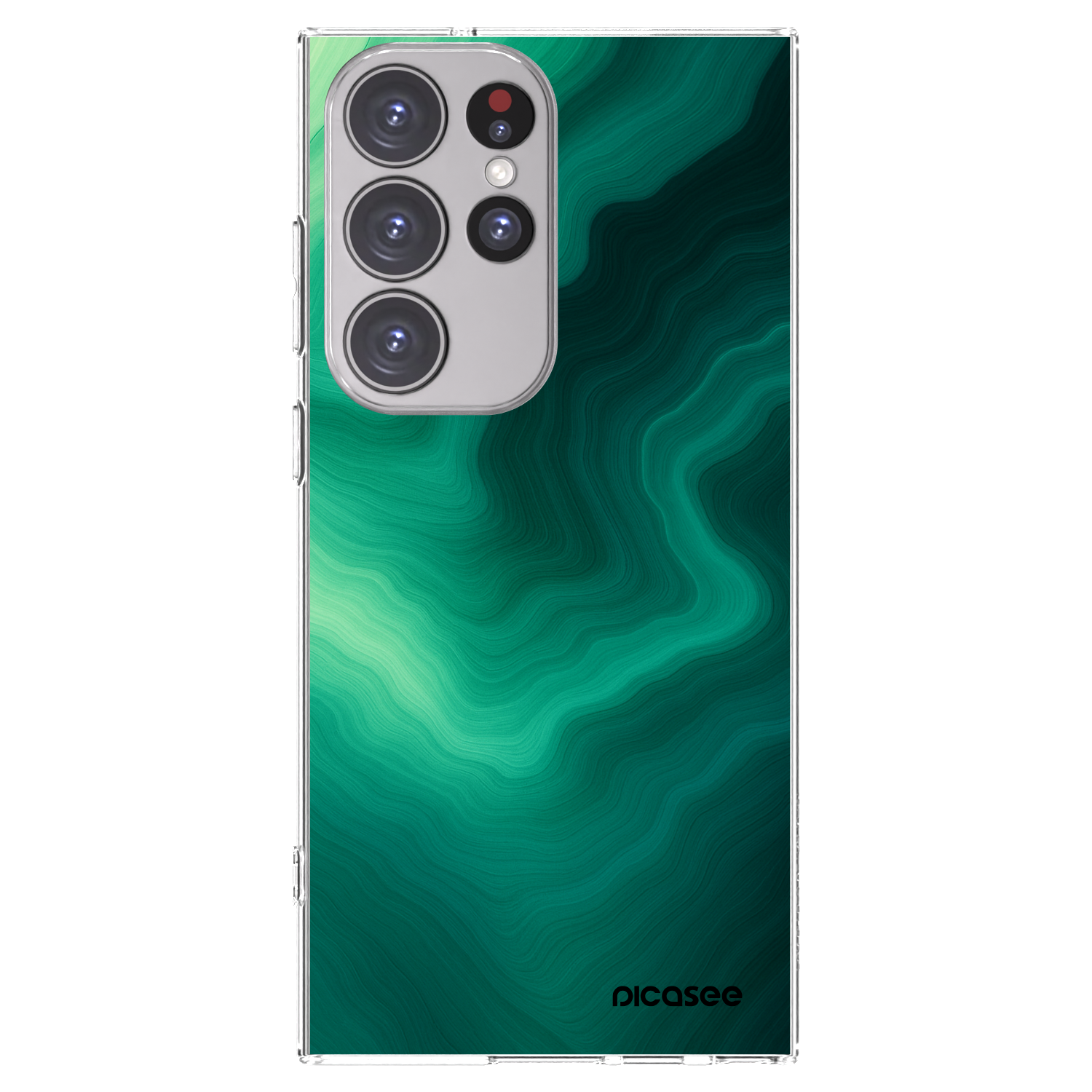 Picasee Samsung Galaxy S23 Ultra 5G Hülle - Transparentes Silikon - Malachite