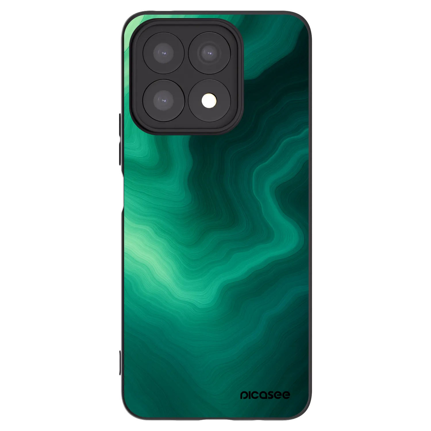 Picasee Honor X8a Hülle - Schwarzes Silikon - Malachite