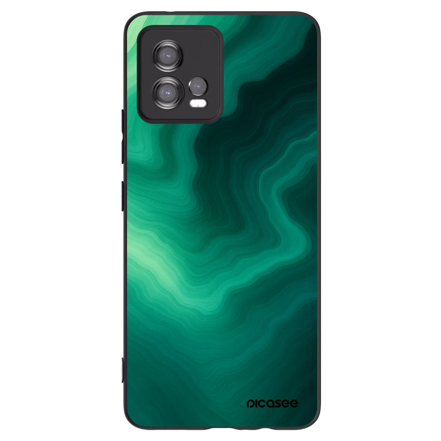 Picasee Motorola Moto G72 Hülle - Schwarzes Silikon - Malachite