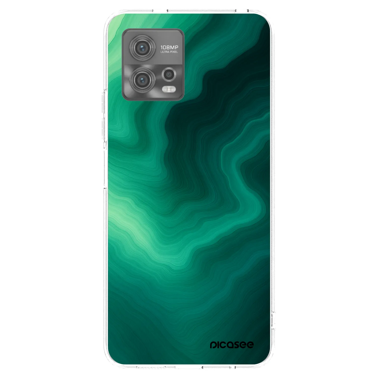 Picasee Motorola Moto G72 Hülle - Transparentes Silikon - Malachite