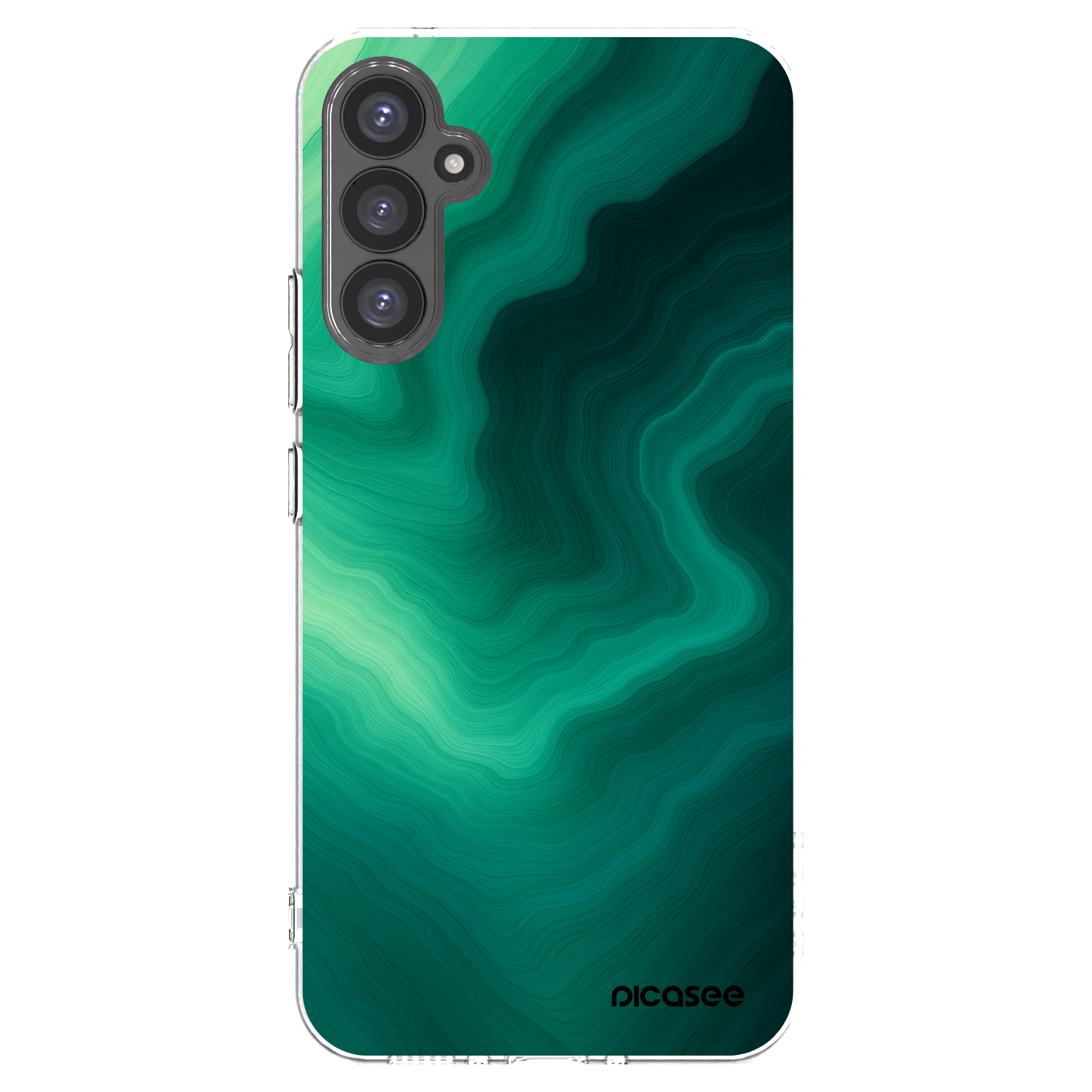 Picasee Samsung Galaxy A34 5G A346B Hülle - Transparentes Silikon - Malachite