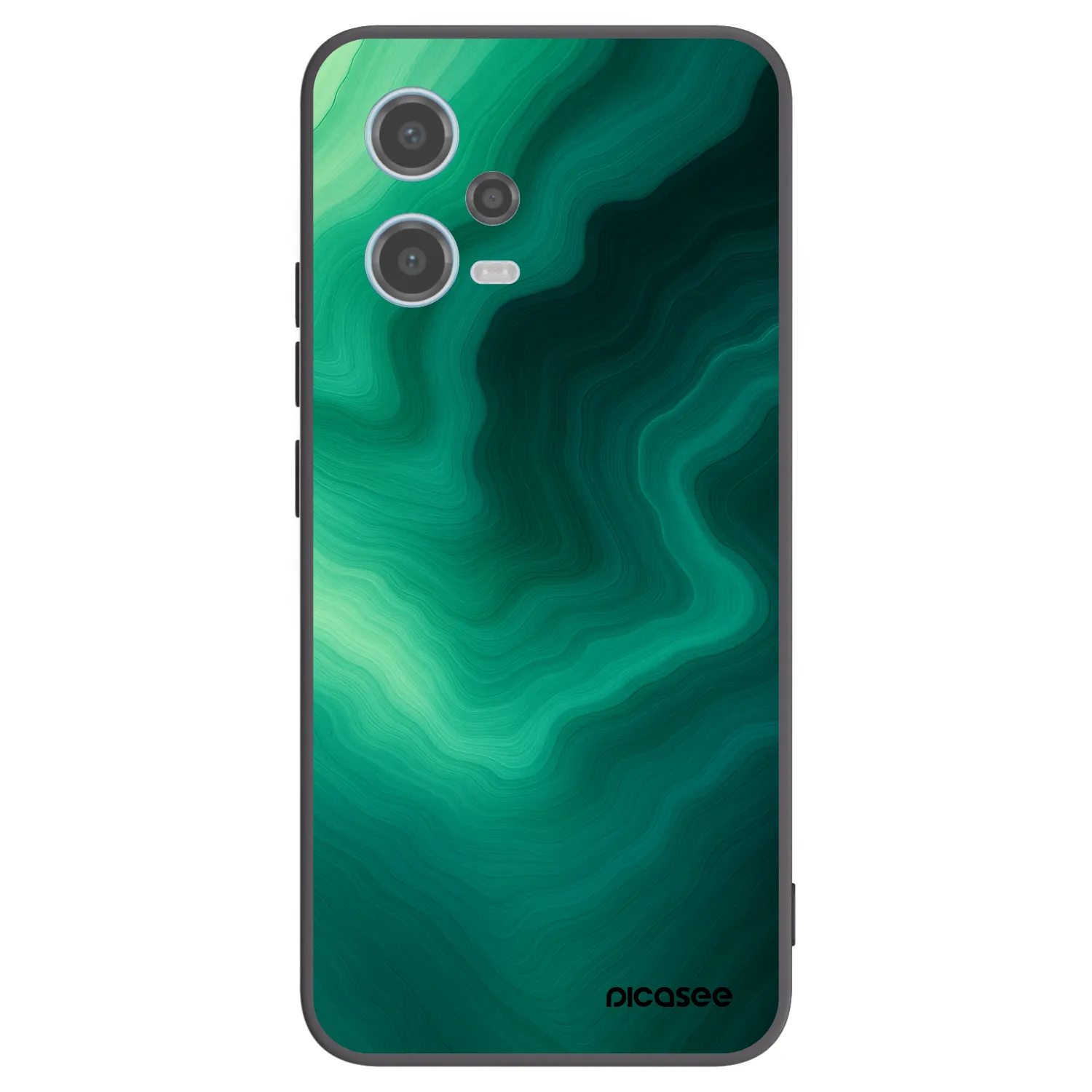 Picasee Xiaomi Redmi Note 12 5G Hülle - Schwarzes Silikon - Malachite
