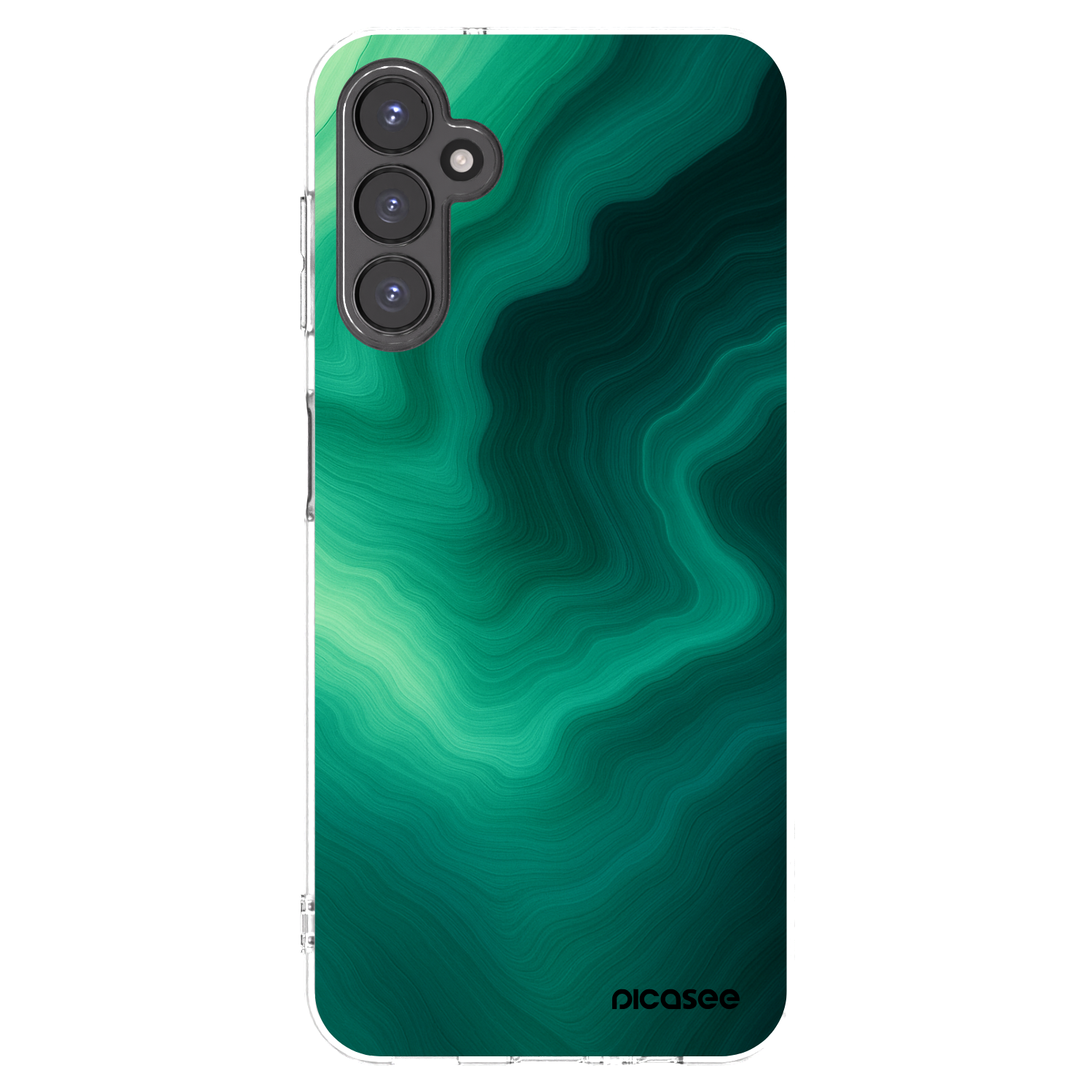 Picasee Samsung Galaxy A14 4G A145R Hülle - Transparentes Silikon - Malachite