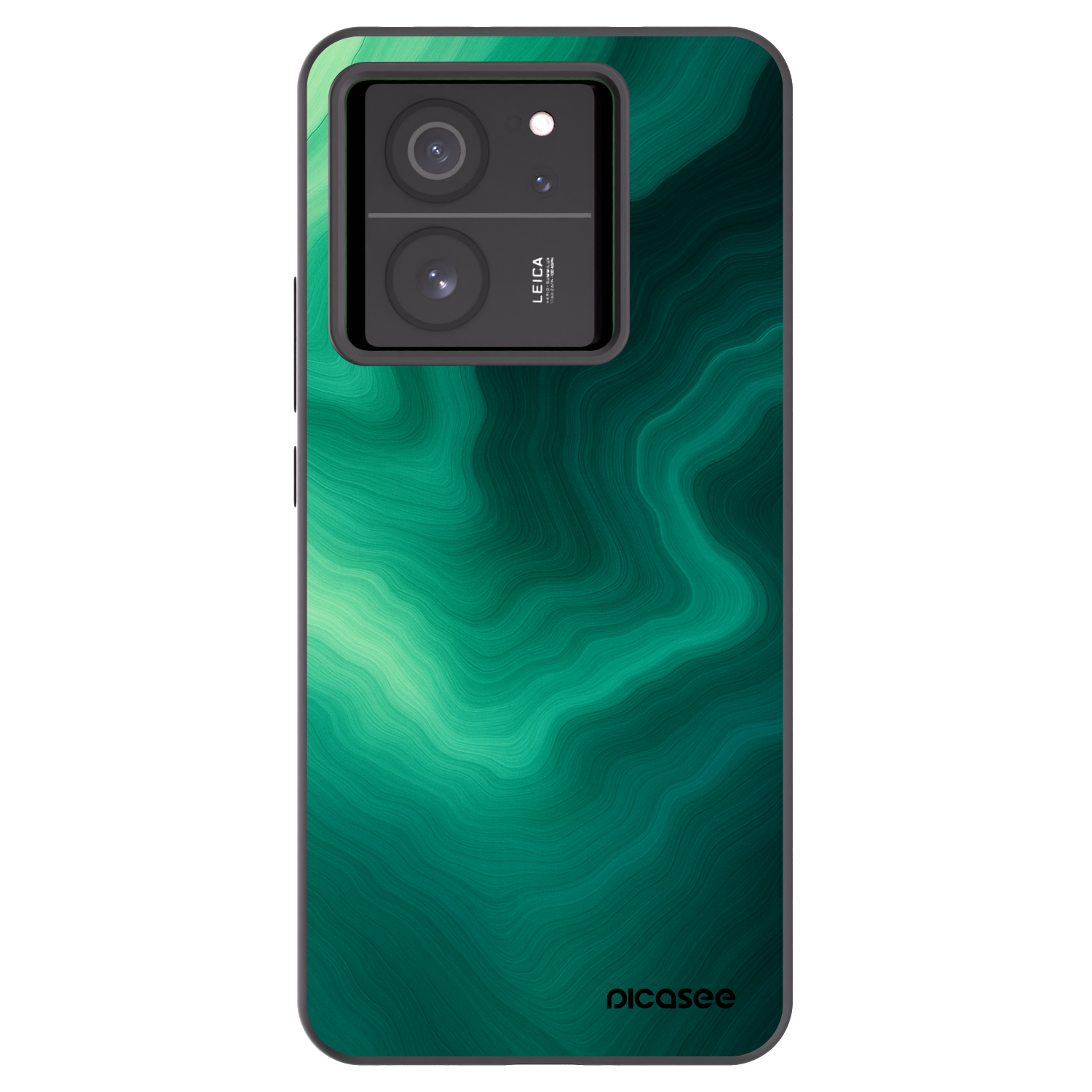 Picasee Xiaomi 13T Pro Hülle - Schwarzes Silikon - Malachite