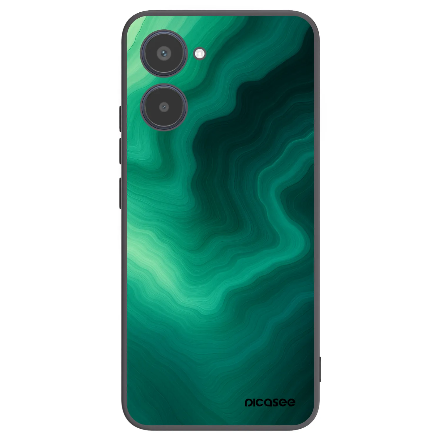 Picasee Realme 10 4G Hülle - Schwarzes Silikon - Malachite