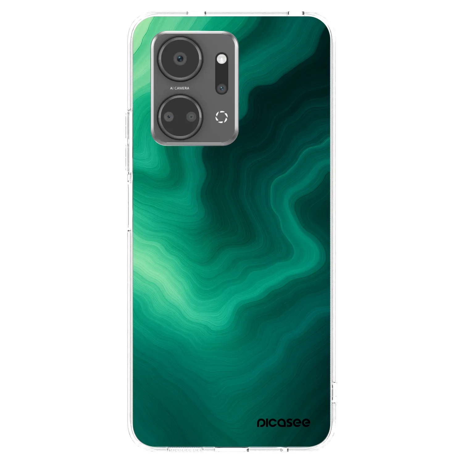 Picasee Honor X7a Hülle - Transparentes Silikon - Malachite