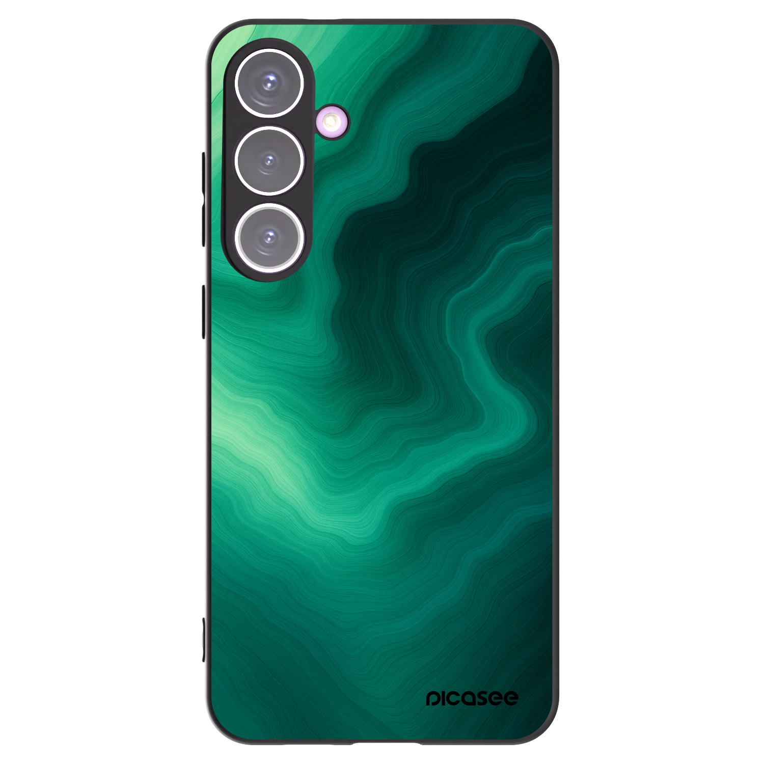 Picasee Samsung Galaxy S24+ S926B 5G Hülle - Schwarzes Silikon - Malachite