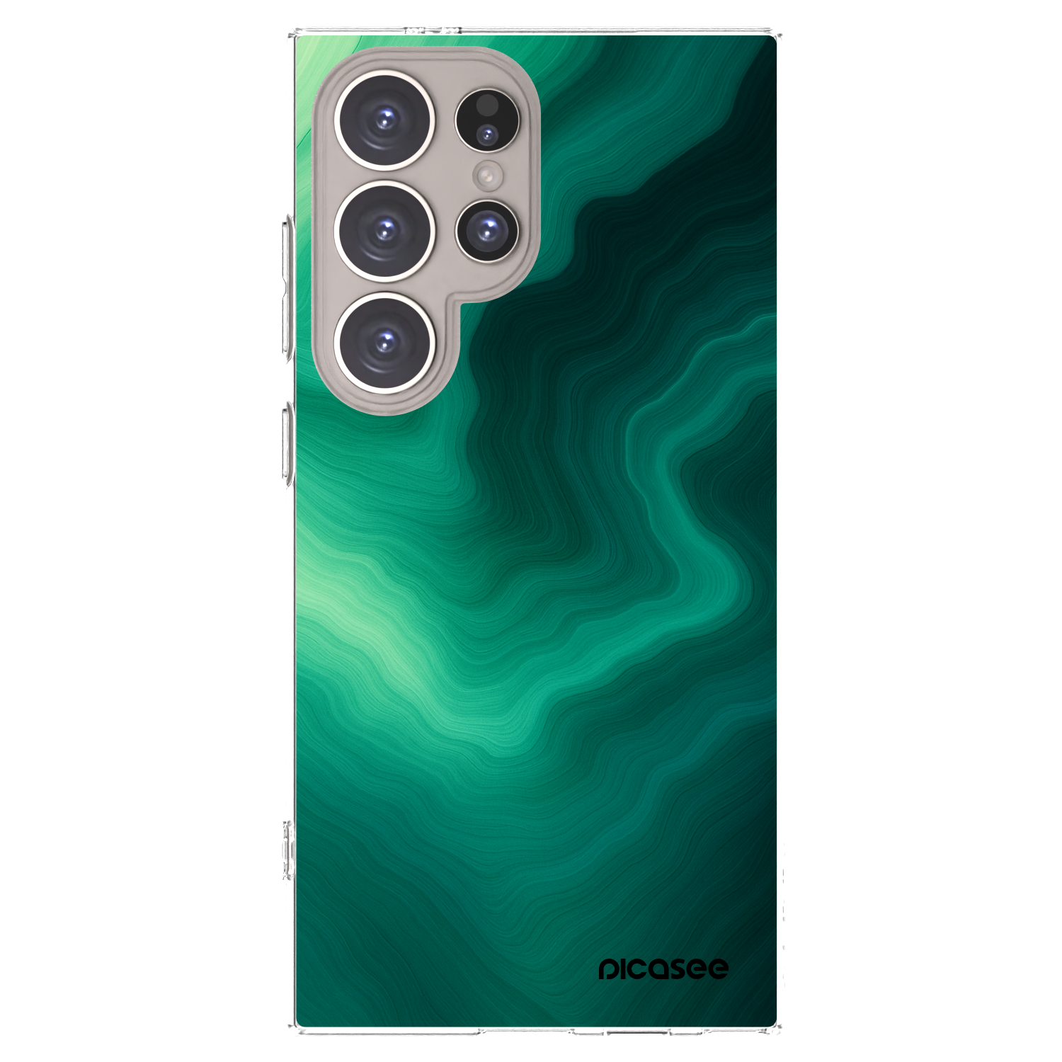 Picasee Samsung Galaxy S24 Ultra S928B 5G Hülle - Transparentes Silikon - Malachite