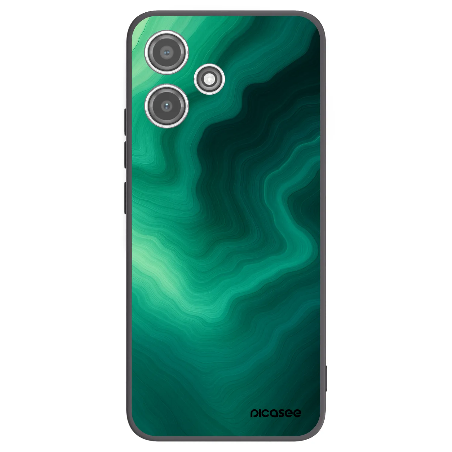 Picasee Xiaomi Redmi 12 5G Hülle - Schwarzes Silikon - Malachite