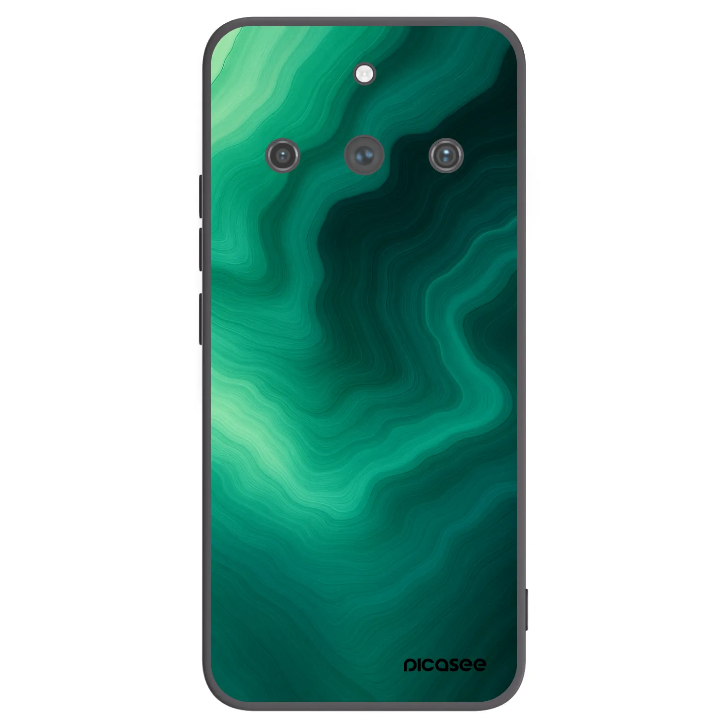 Picasee Realme 11 Pro+ Hülle - Schwarzes Silikon - Malachite