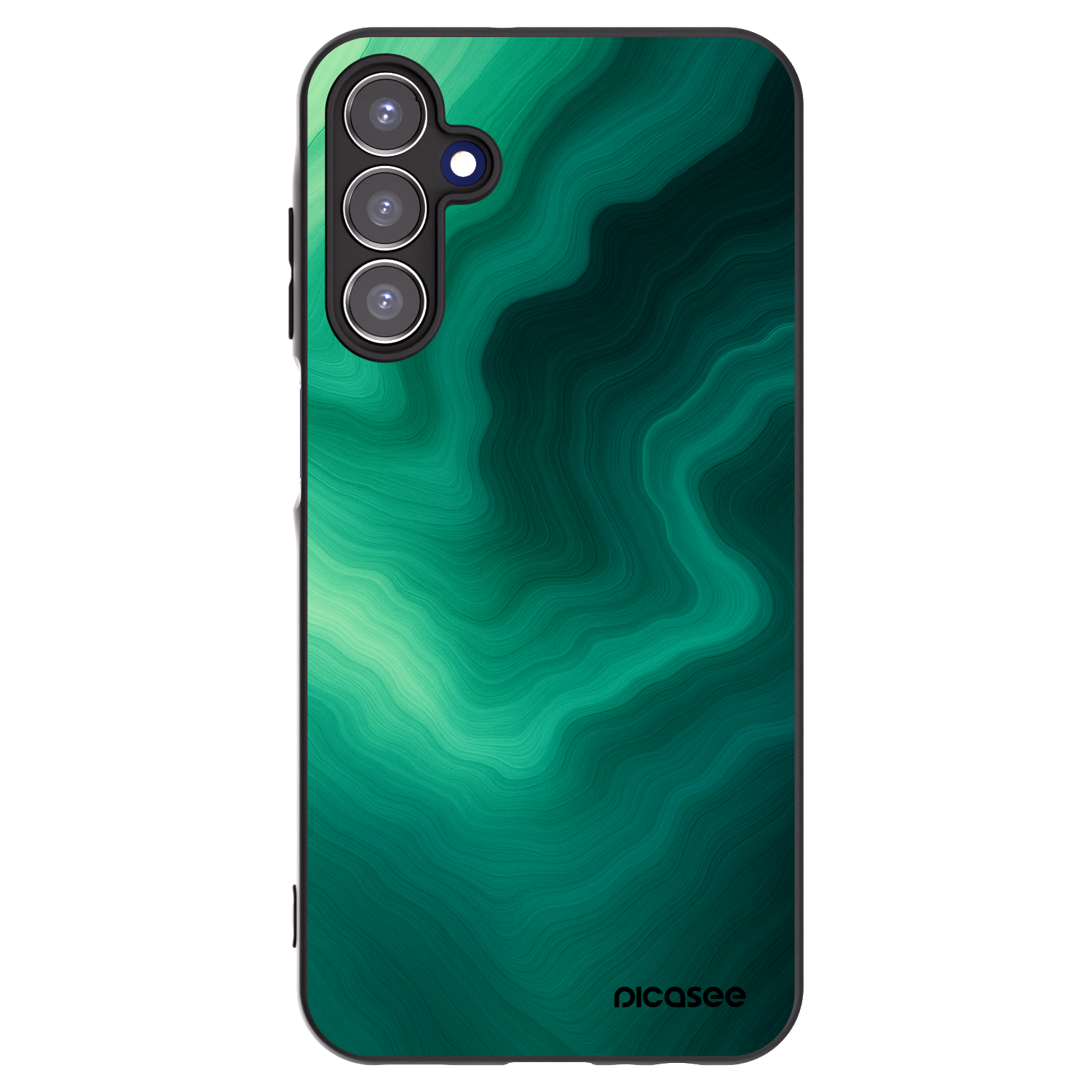 Picasee Samsung Galaxy A15 A155F 4G Hülle - Schwarzes Silikon - Malachite