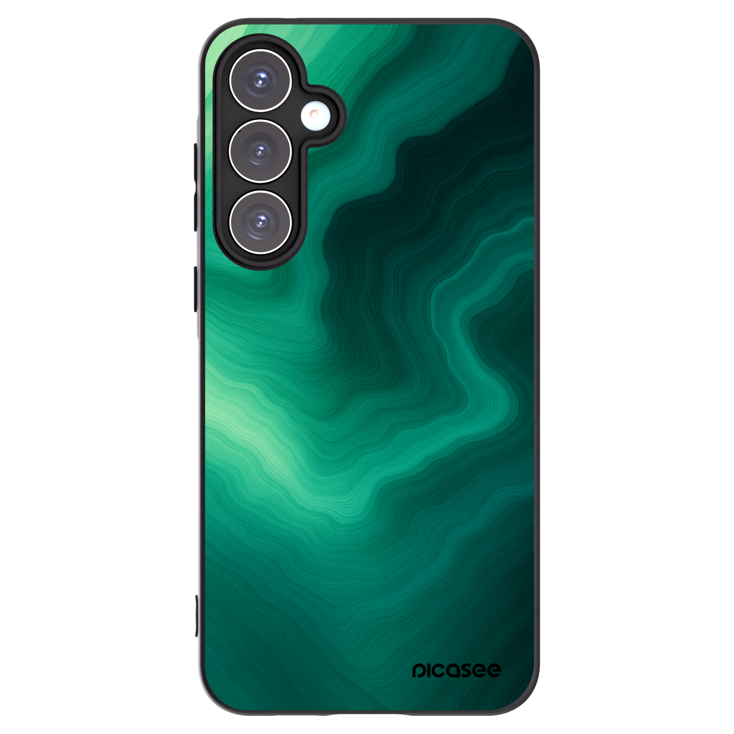 Picasee Samsung Galaxy A55 5G A556B Hülle - Schwarzes Silikon - Malachite