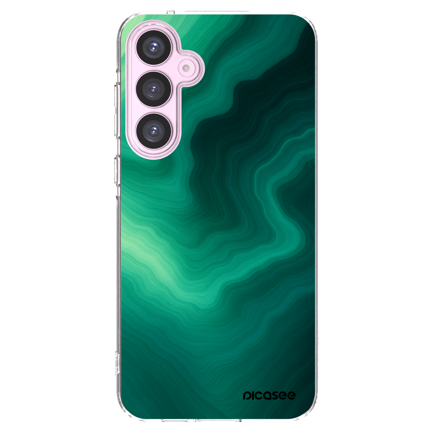 Picasee Samsung Galaxy A55 5G A556B Hülle - Transparentes Silikon - Malachite