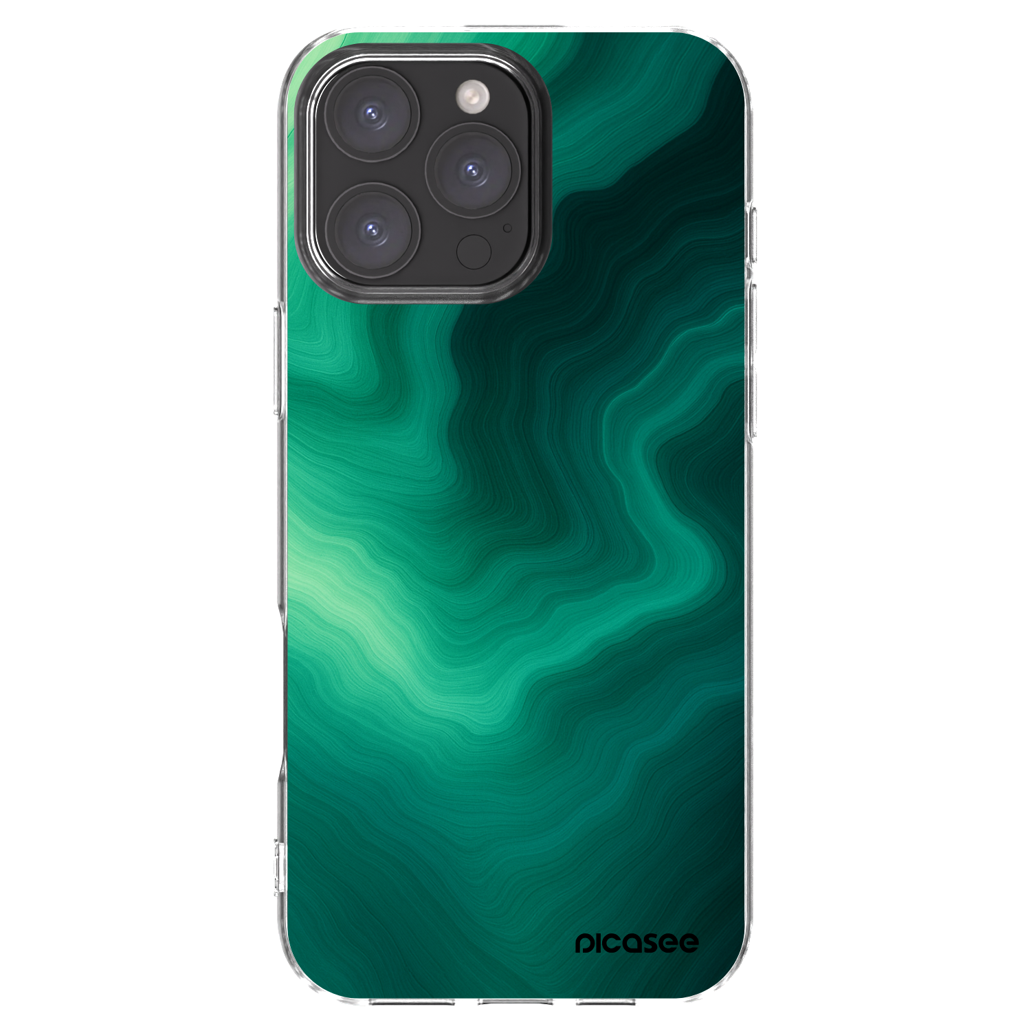 Picasee Apple iPhone 16 Pro Max Hülle - Transparentes Silikon - Malachite