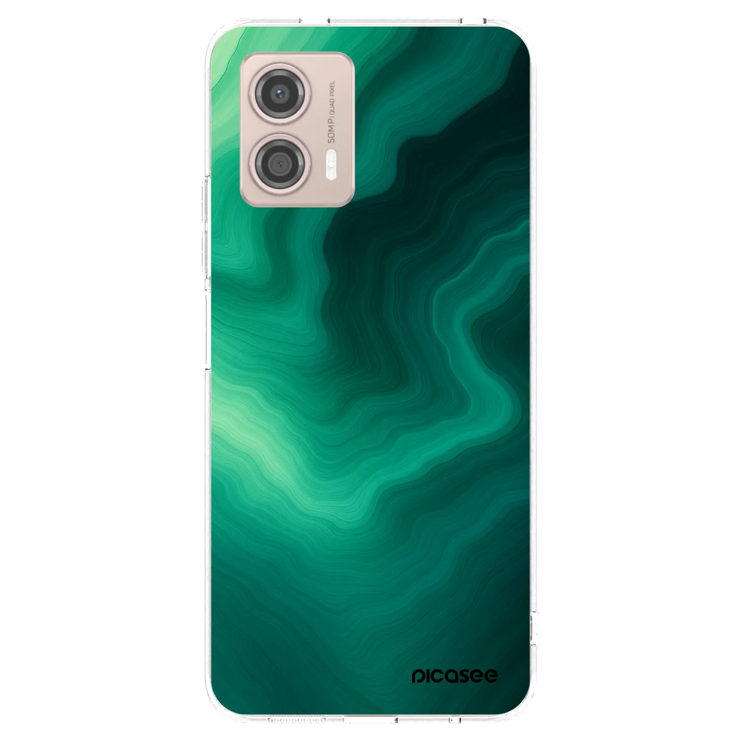 Picasee Motorola Moto G53 5G Hülle - Transparentes Silikon - Malachite