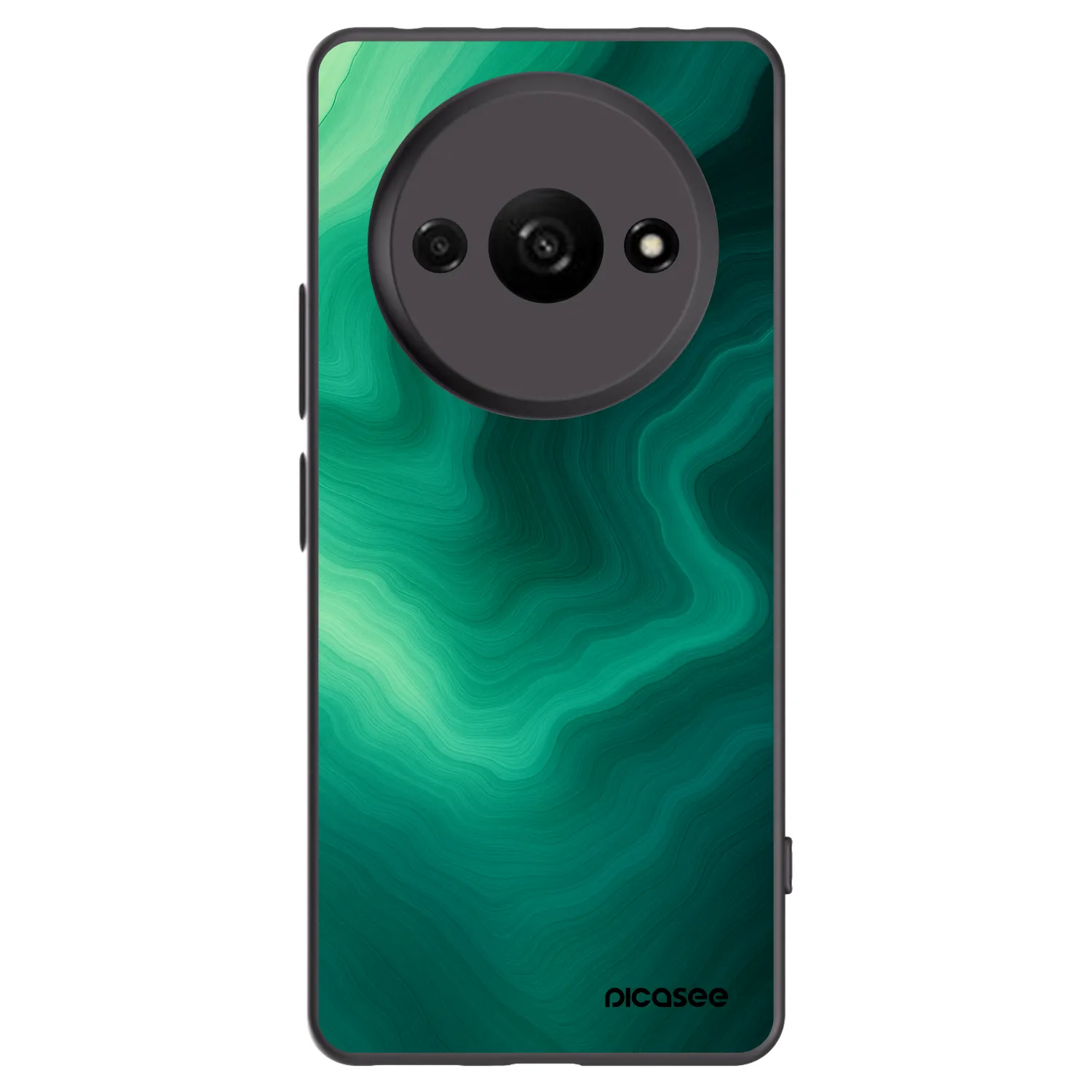 Picasee Xiaomi Redmi A3 Hülle - Schwarzes Silikon - Malachite