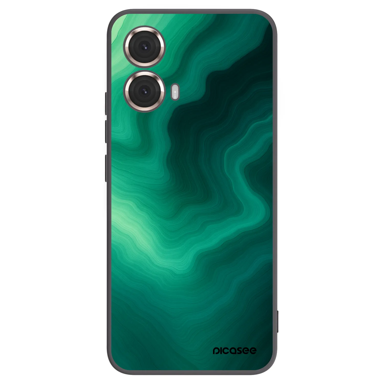 Picasee Motorola Moto G85 Hülle - Schwarzes Silikon - Malachite