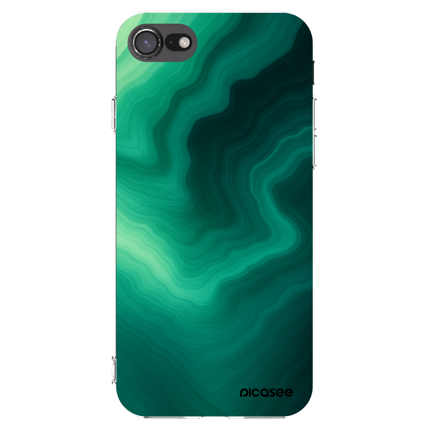 Picasee Apple iPhone 7 Hülle - Transparentes Silikon - Malachite