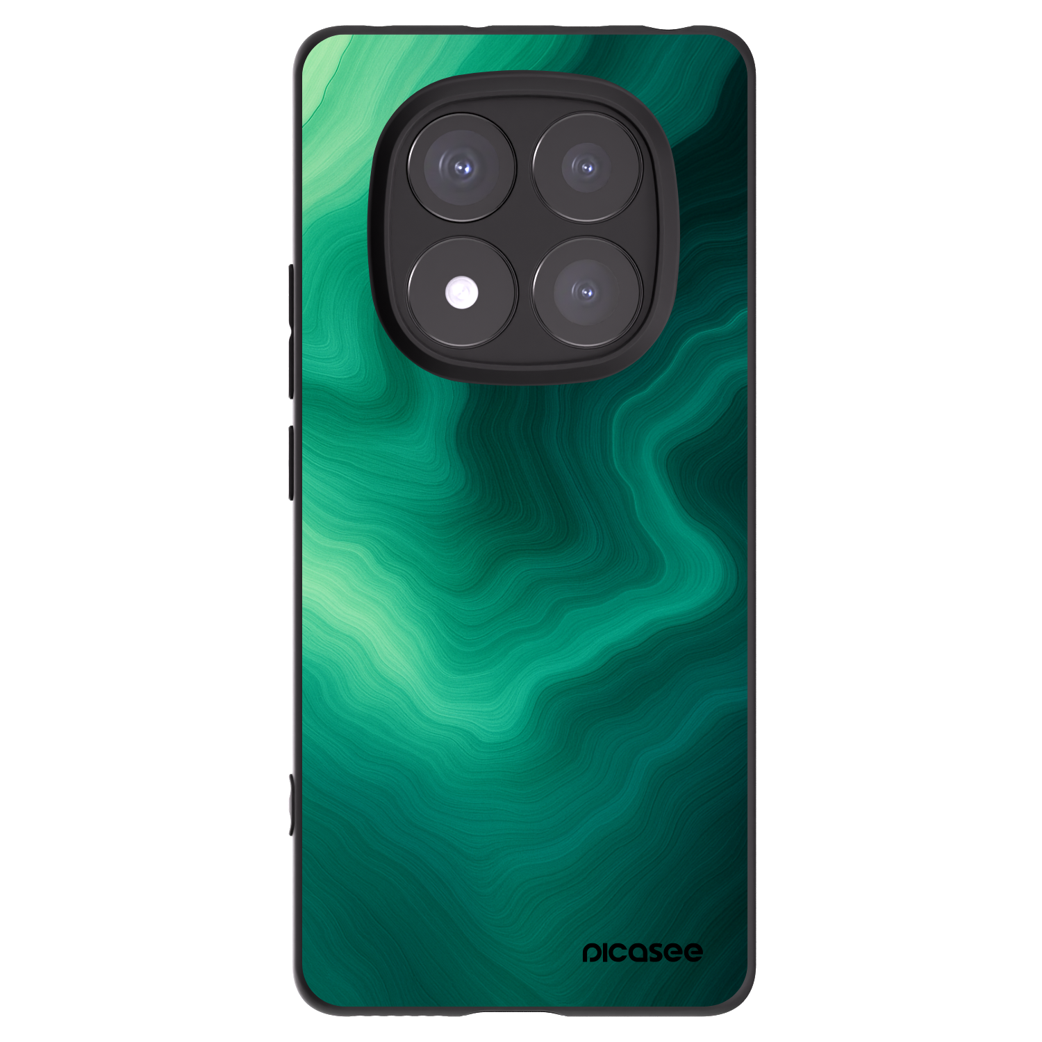 Picasee Xiaomi Redmi Note 14 Pro 5G Hülle - Schwarzes Silikon - Malachite