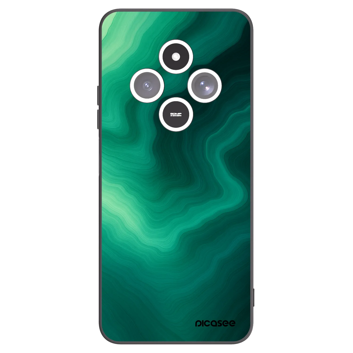 Picasee Xiaomi Redmi 14C Hülle - Schwarzes Silikon - Malachite