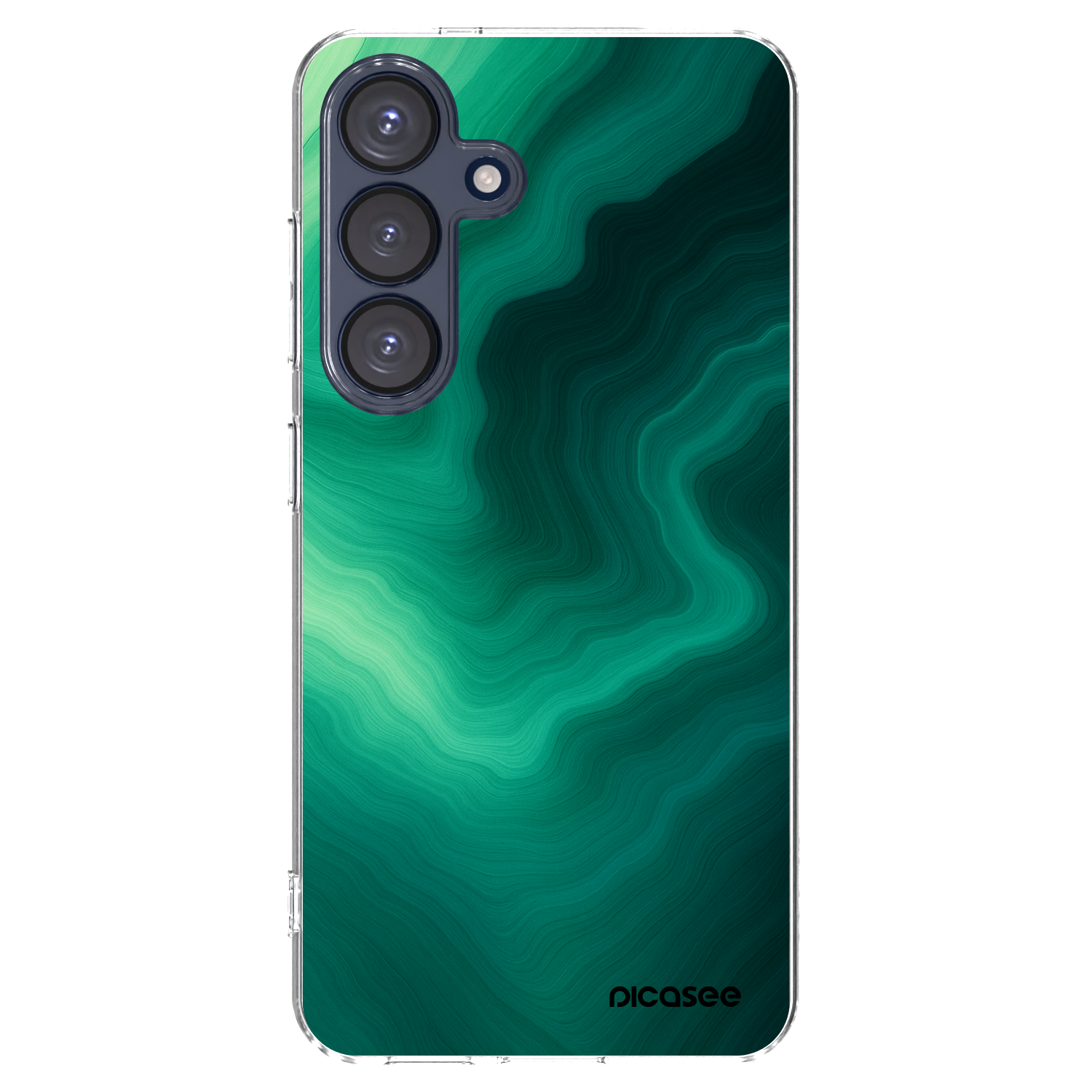 Picasee Samsung Galaxy S25 5G Hülle - Transparentes Silikon - Malachite
