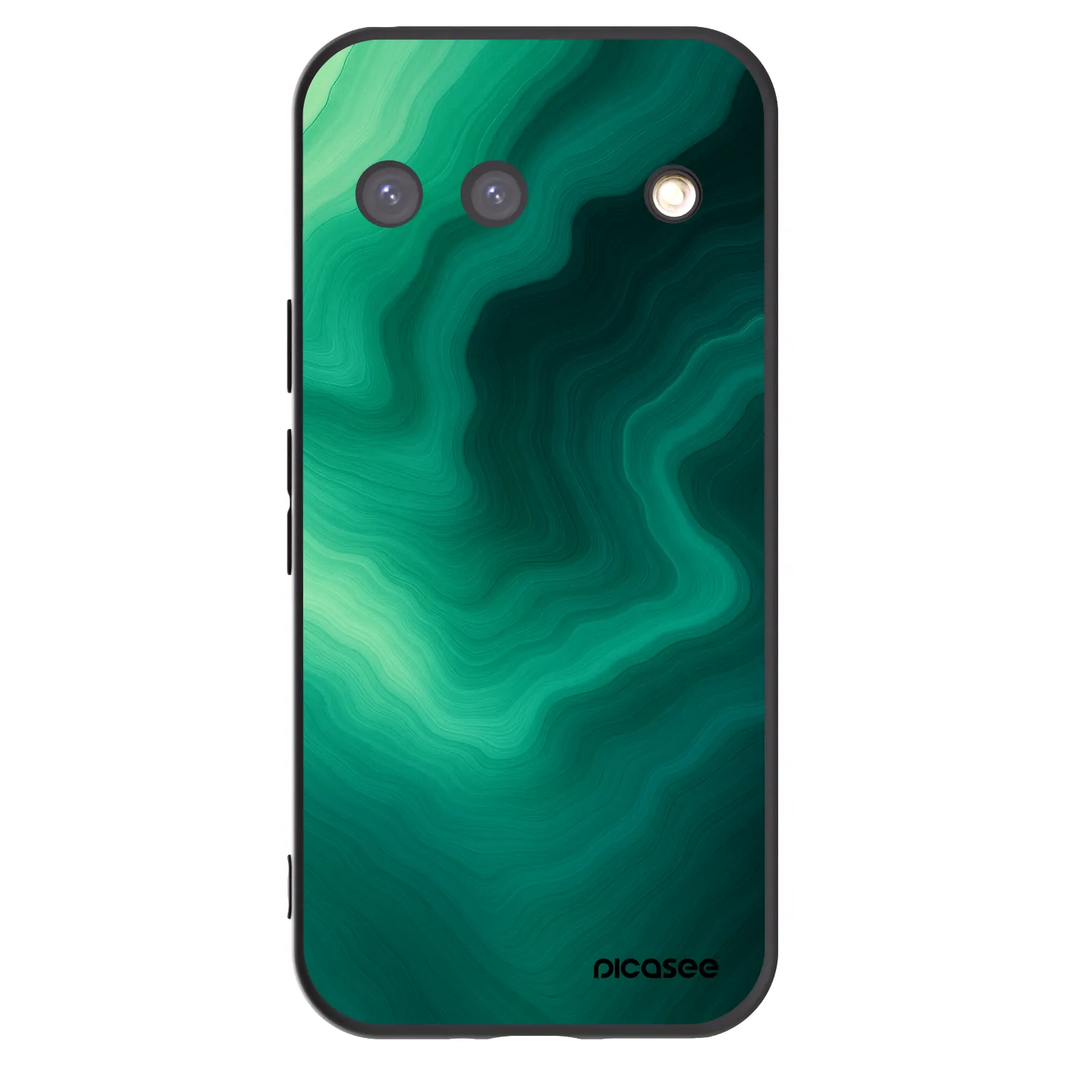 Picasee Google Pixel 9 Hülle - Schwarzes Silikon - Malachite