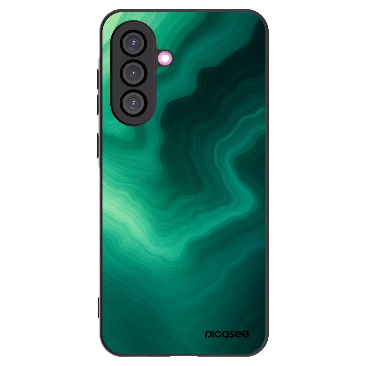 Picasee Samsung Galaxy A56 5G A566B Hülle - Schwarzes Silikon - Malachite