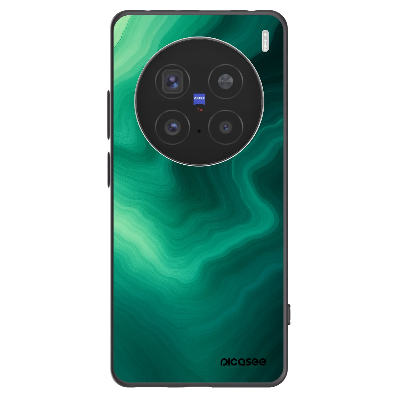 Picasee Vivo X200 Pro Hülle - Schwarzes Silikon - Malachite