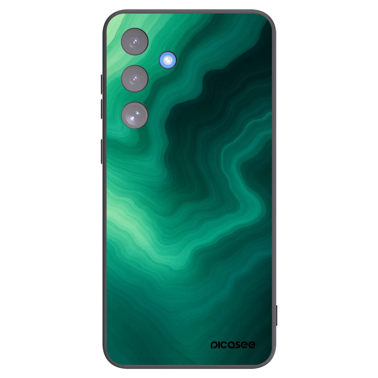 Picasee Samsung Galaxy S25 FE 5G Hülle - Schwarzes Silikon - Malachite