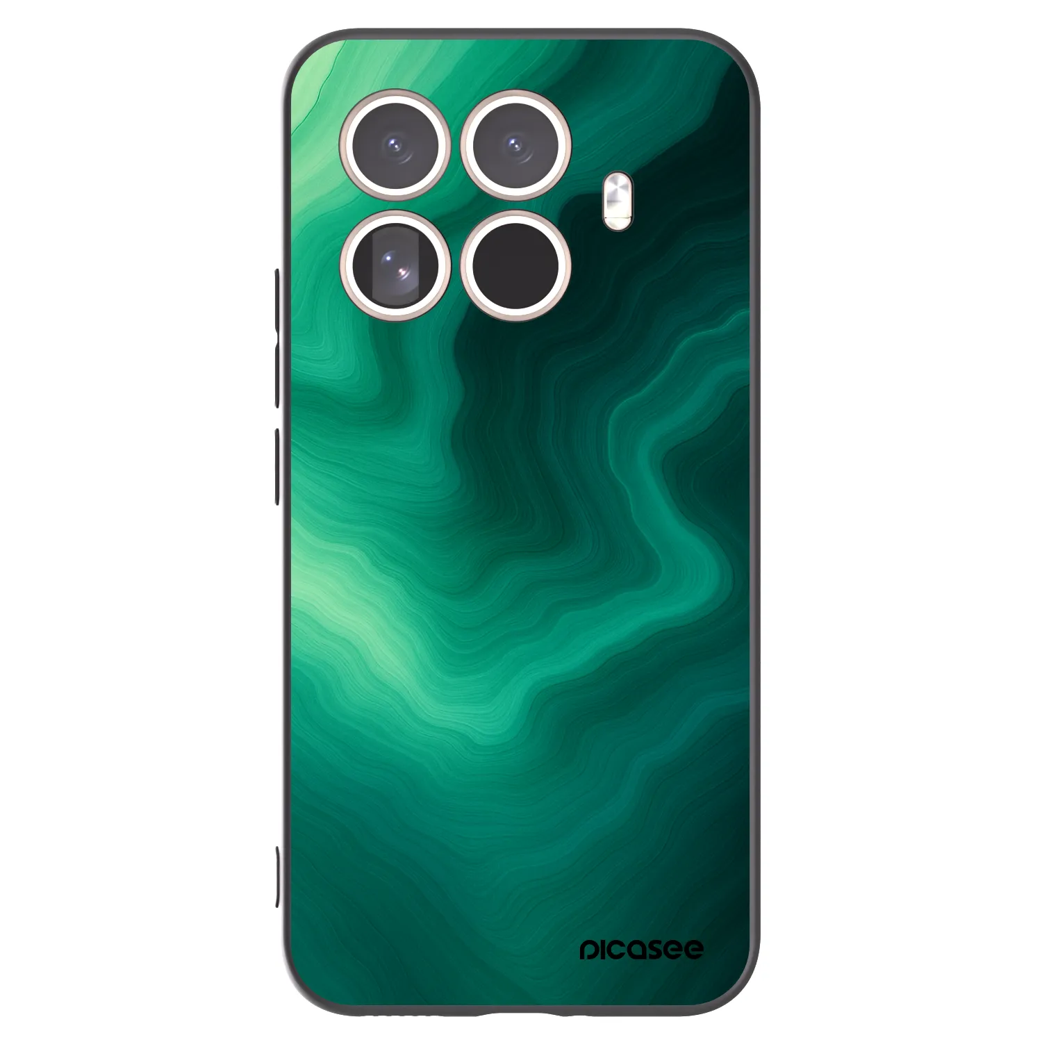 Picasee Xiaomi 15T Pro Hülle - Schwarzes Silikon - Malachite