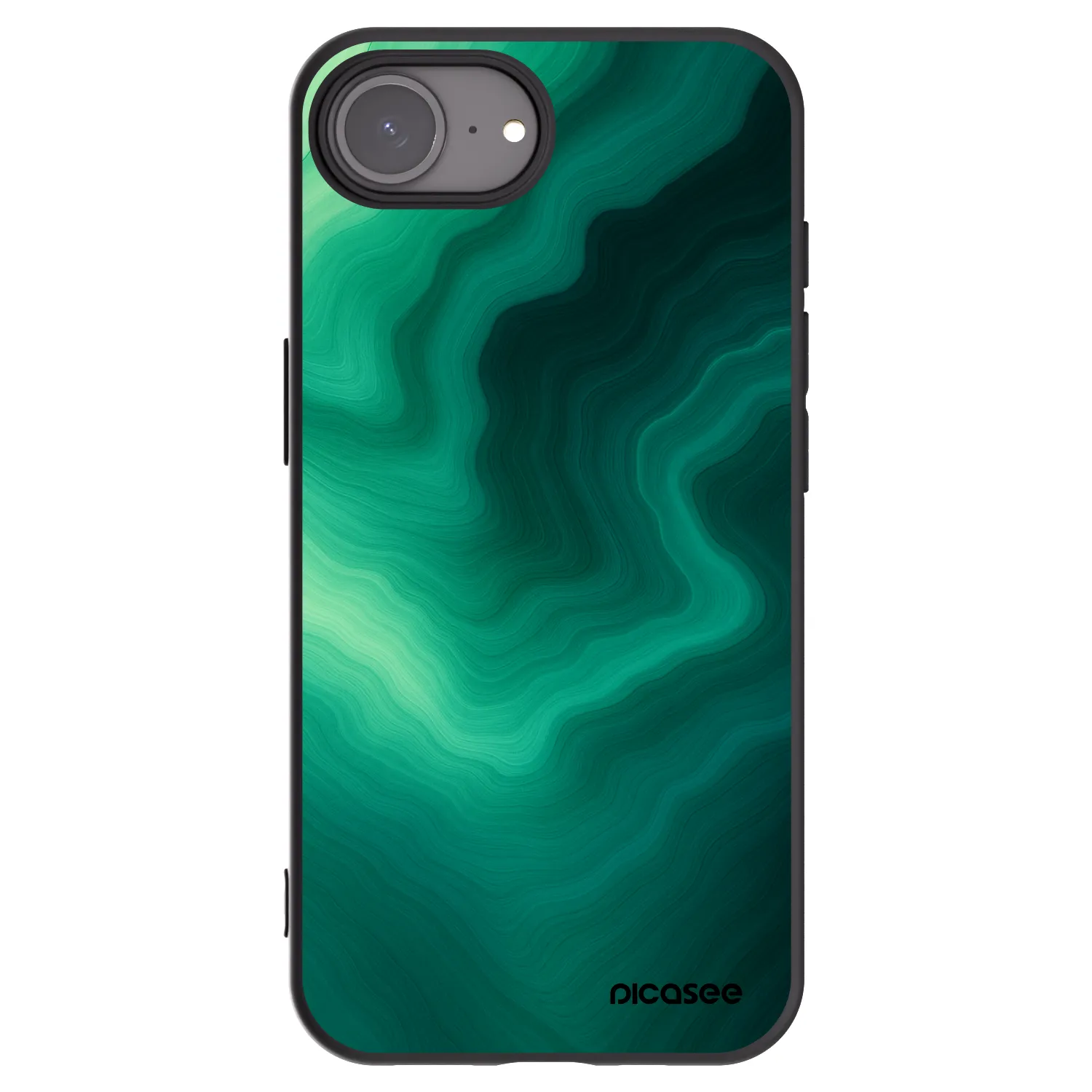 Picasee Apple iPhone 17e Hülle - Schwarzes Silikon - Malachite