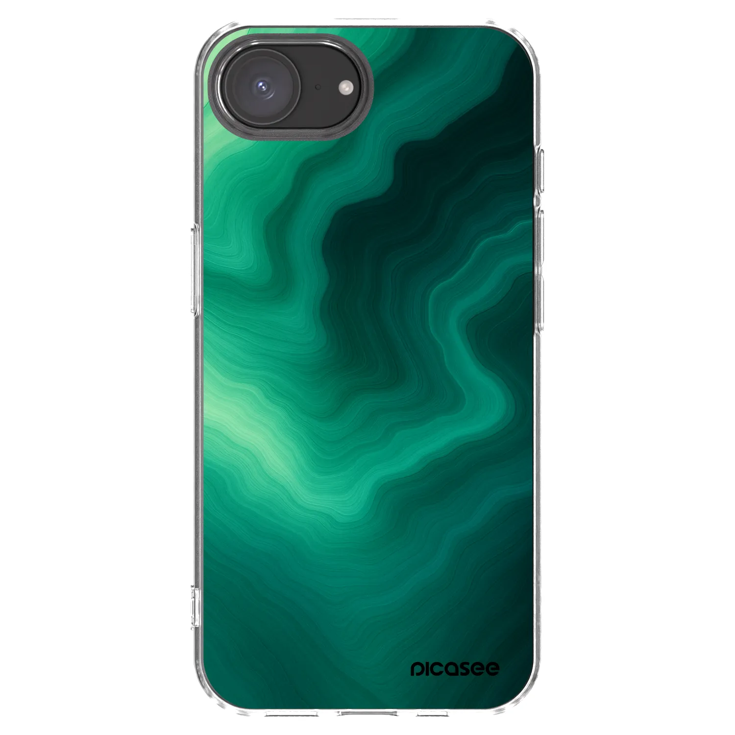 Picasee Apple iPhone 17e Hülle - Transparentes Silikon - Malachite