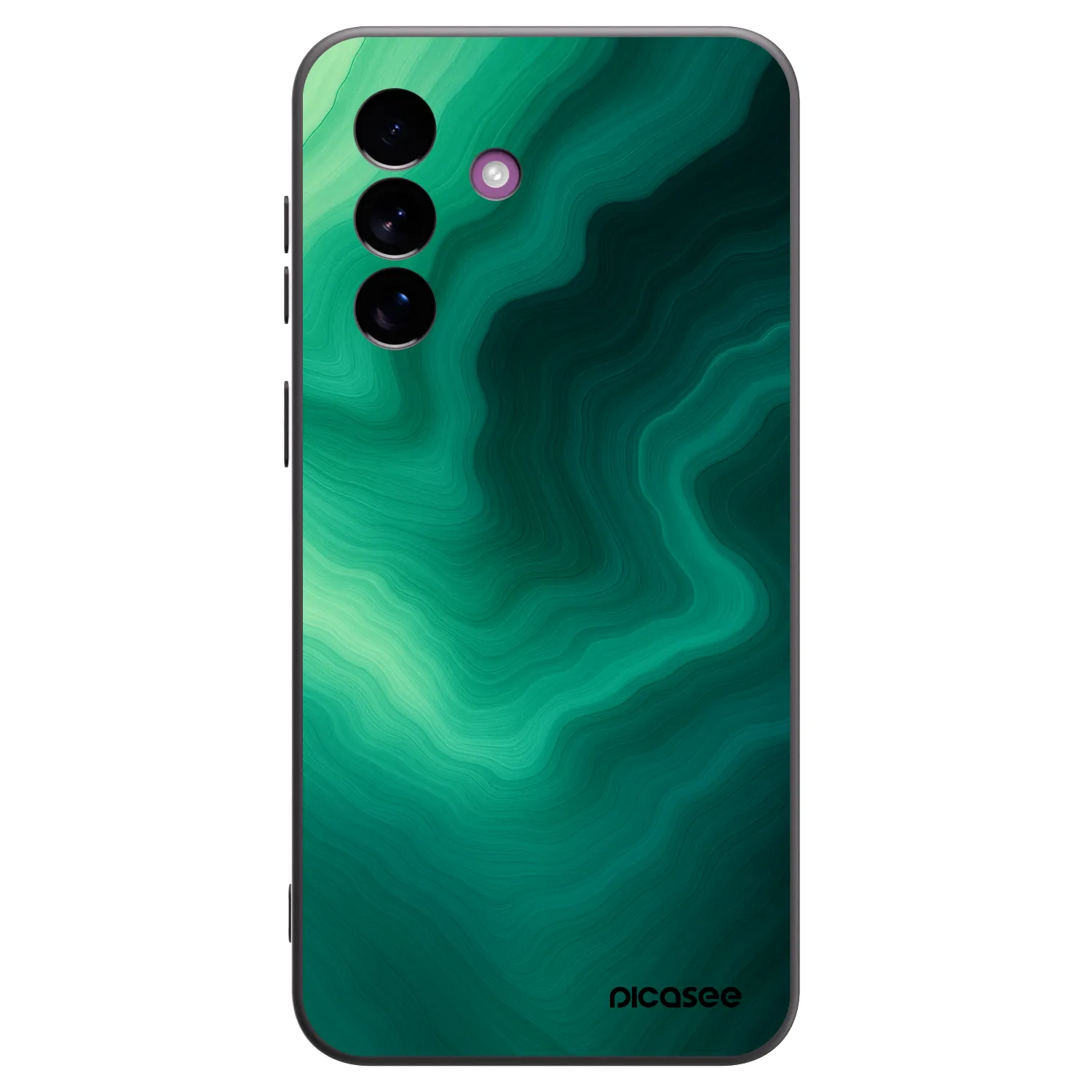 Picasee Samsung Galaxy A37 Hülle - Schwarzes Silikon - Malachite