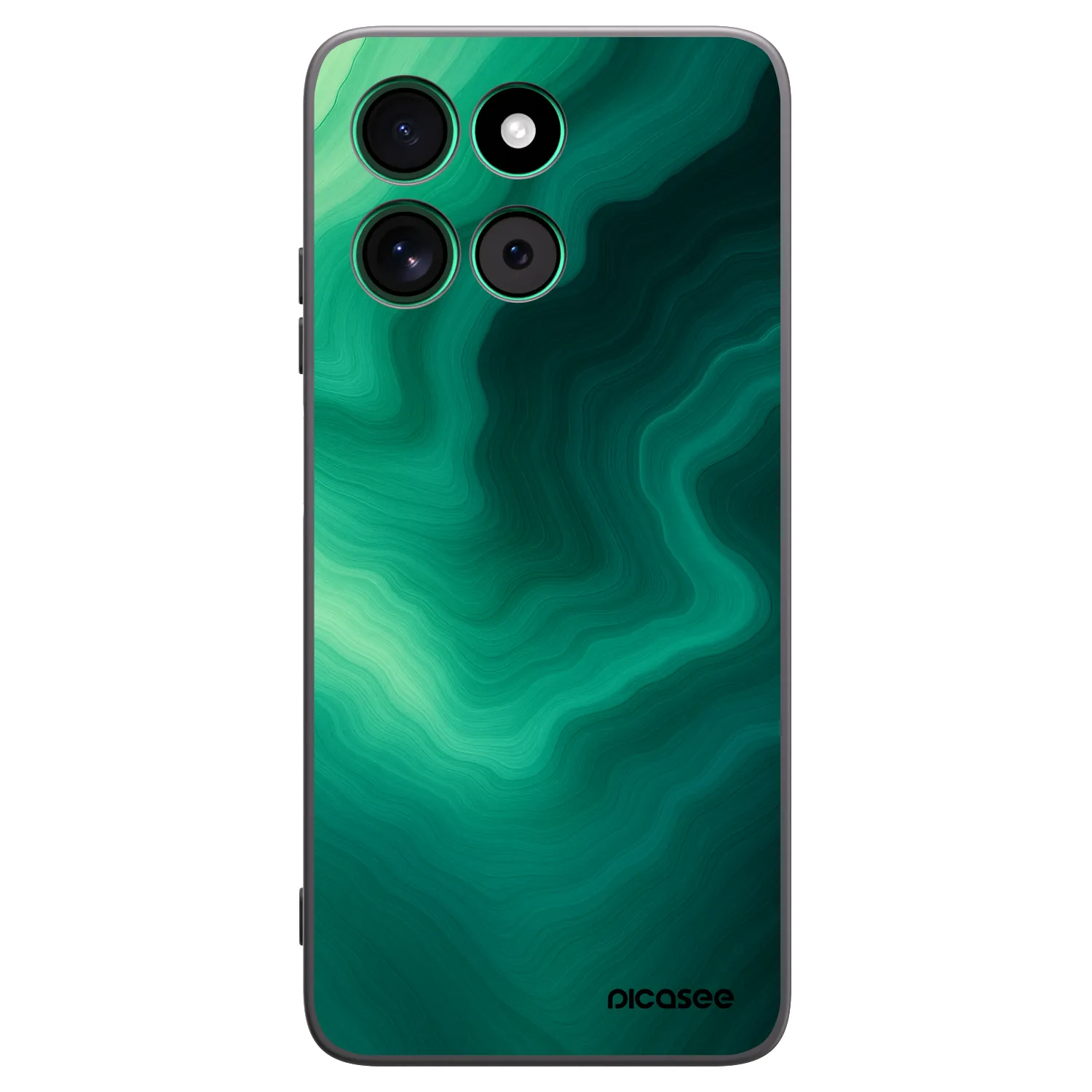 Picasee Motorola Moto G57 Power Hülle - Schwarzes Silikon - Malachite