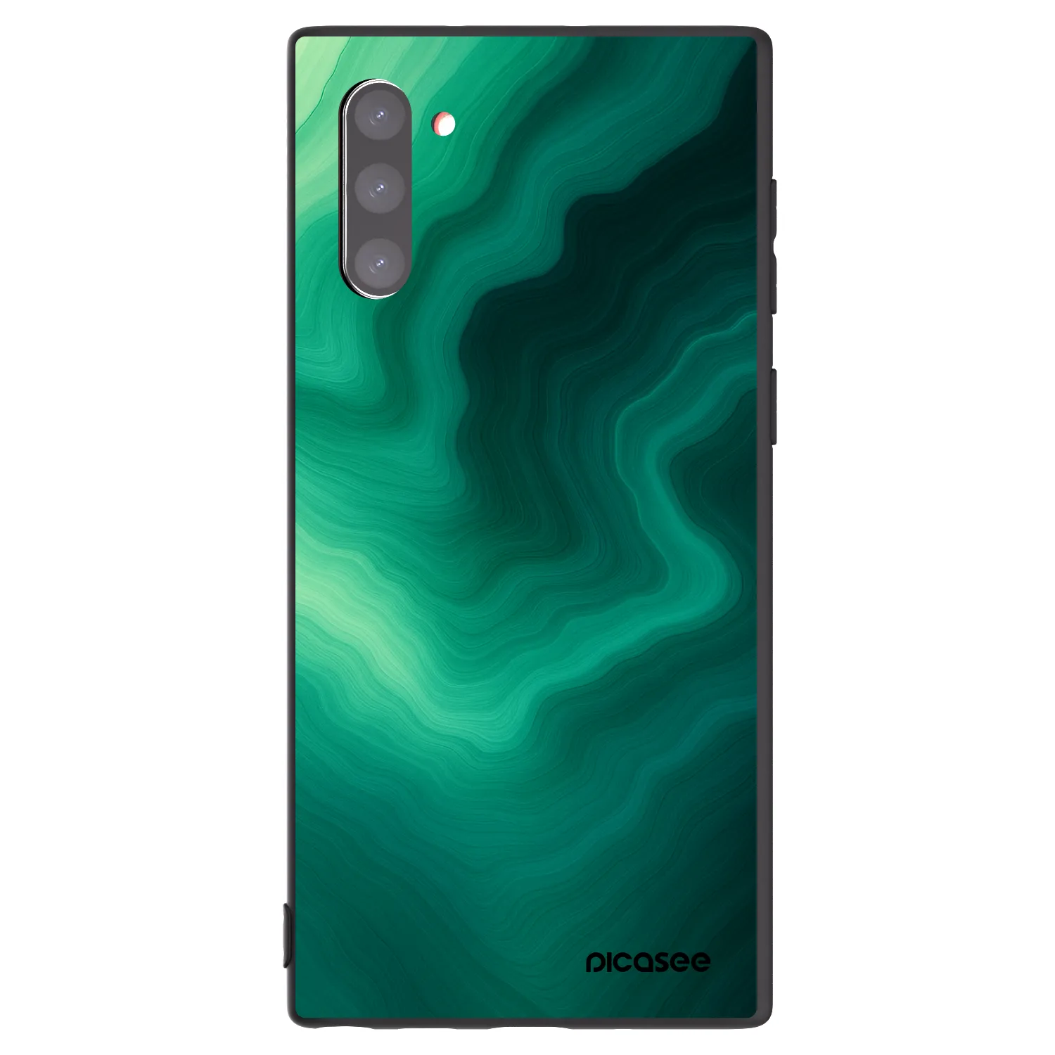 Picasee Samsung Galaxy Note 10 N970F Hülle - Schwarzes Silikon - Malachite