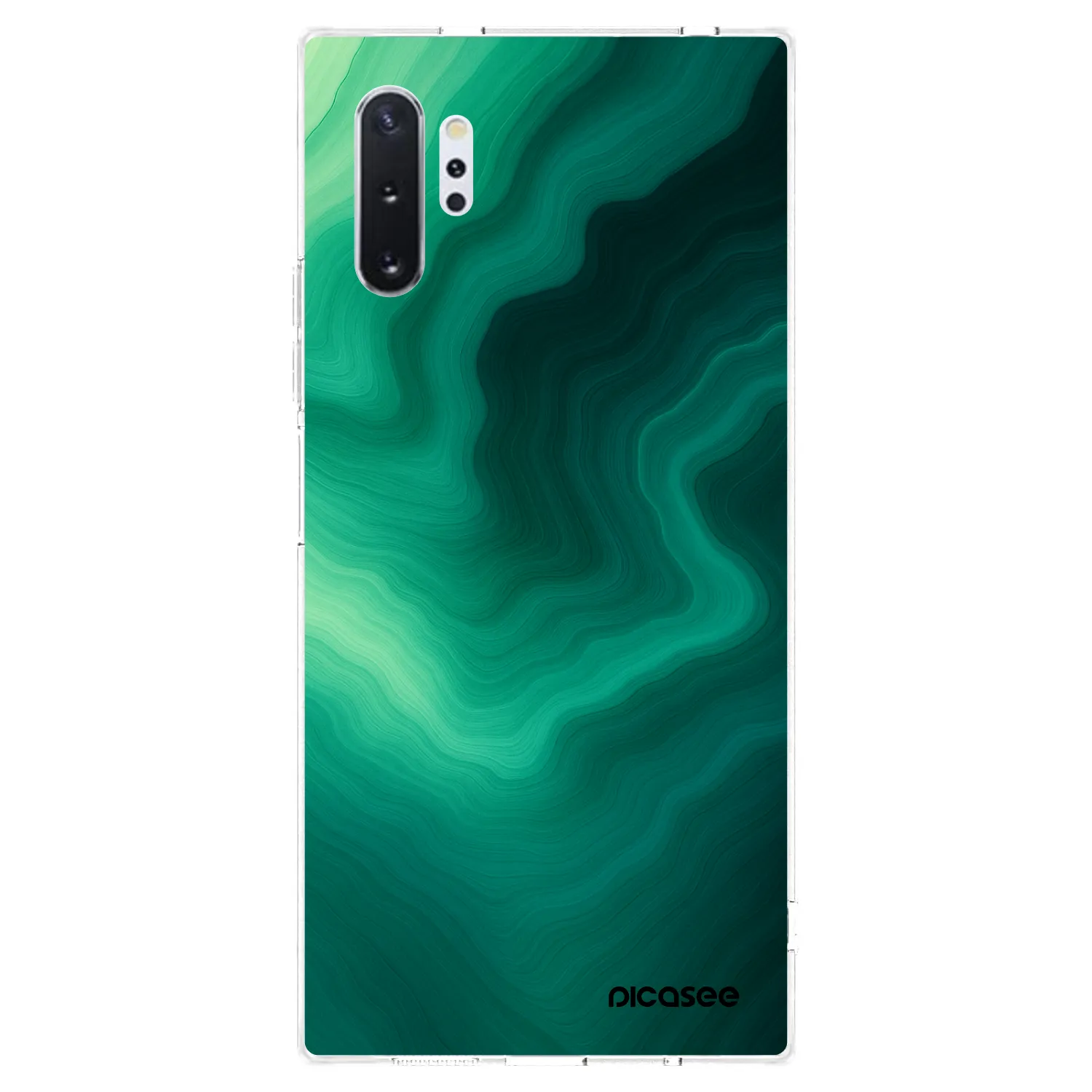 Picasee Samsung Galaxy Note 10+ N975F Hülle - Transparentes Silikon - Malachite