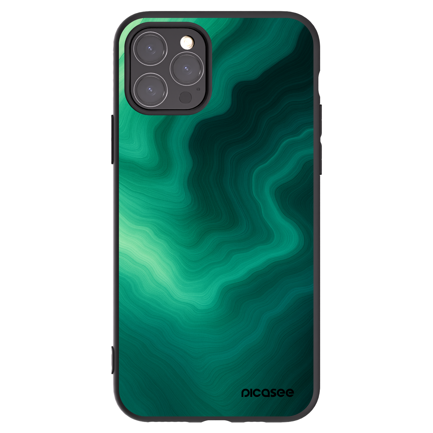 Picasee Apple iPhone 11 Pro Hülle - Schwarzes Silikon - Malachite