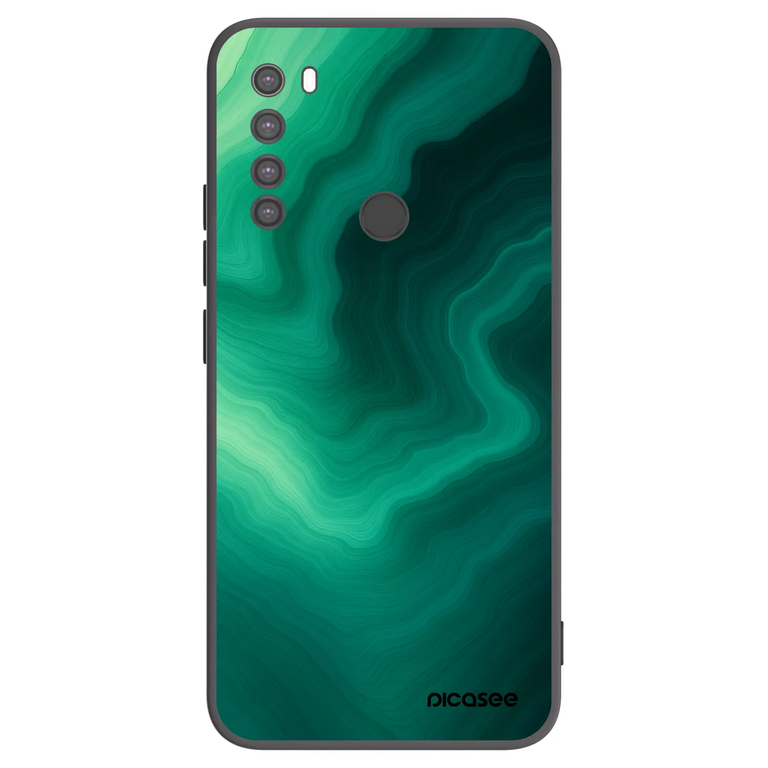 Picasee Xiaomi Redmi Note 8 Hülle - Schwarzes Silikon - Malachite
