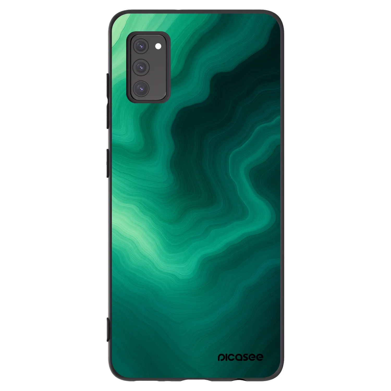 Picasee Samsung Galaxy A41 A415F Hülle - Schwarzes Silikon - Malachite