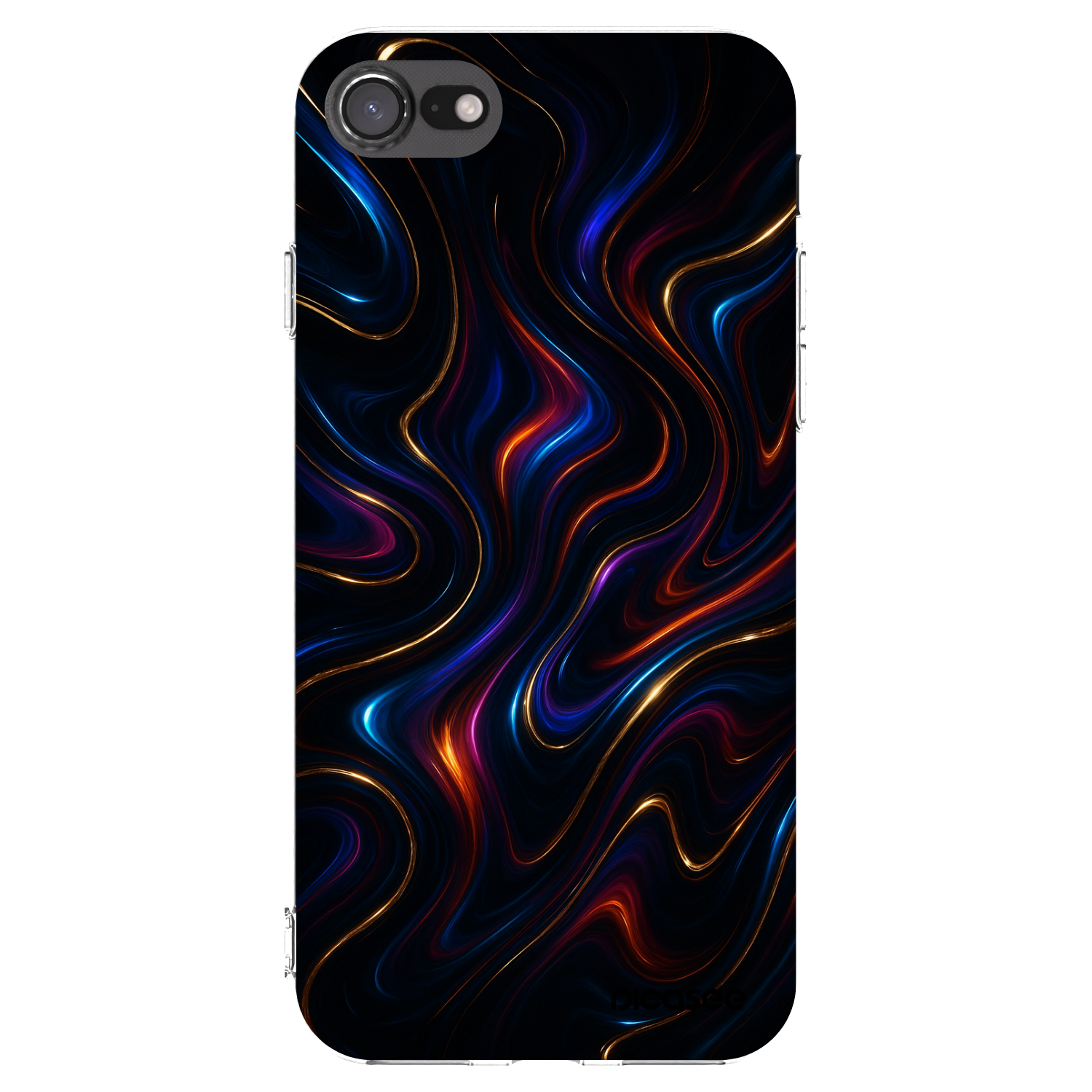 Picasee Apple iPhone 7 Hülle - Transparentes Silikon - Noir
