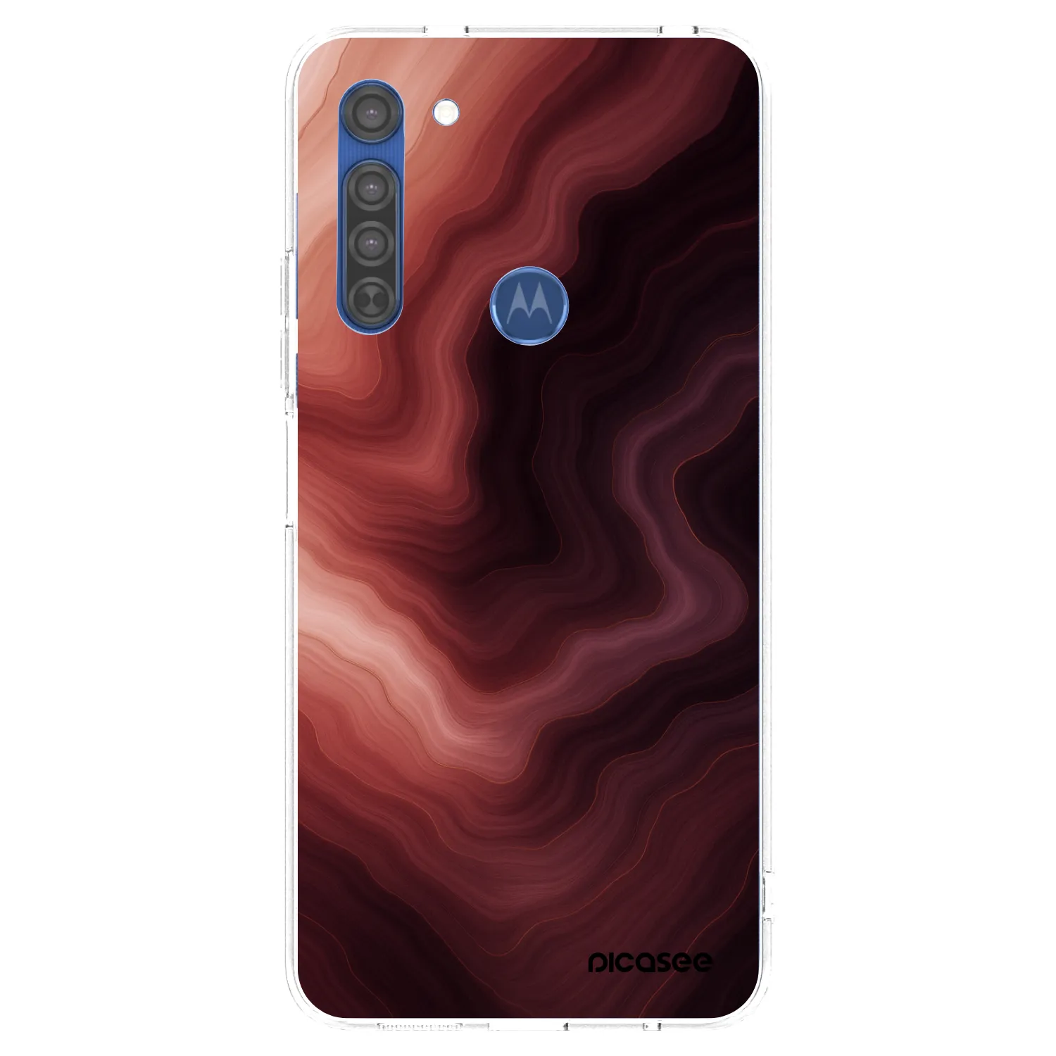 Picasee Motorola Moto G8 Hülle - Transparentes Silikon - Rouge
