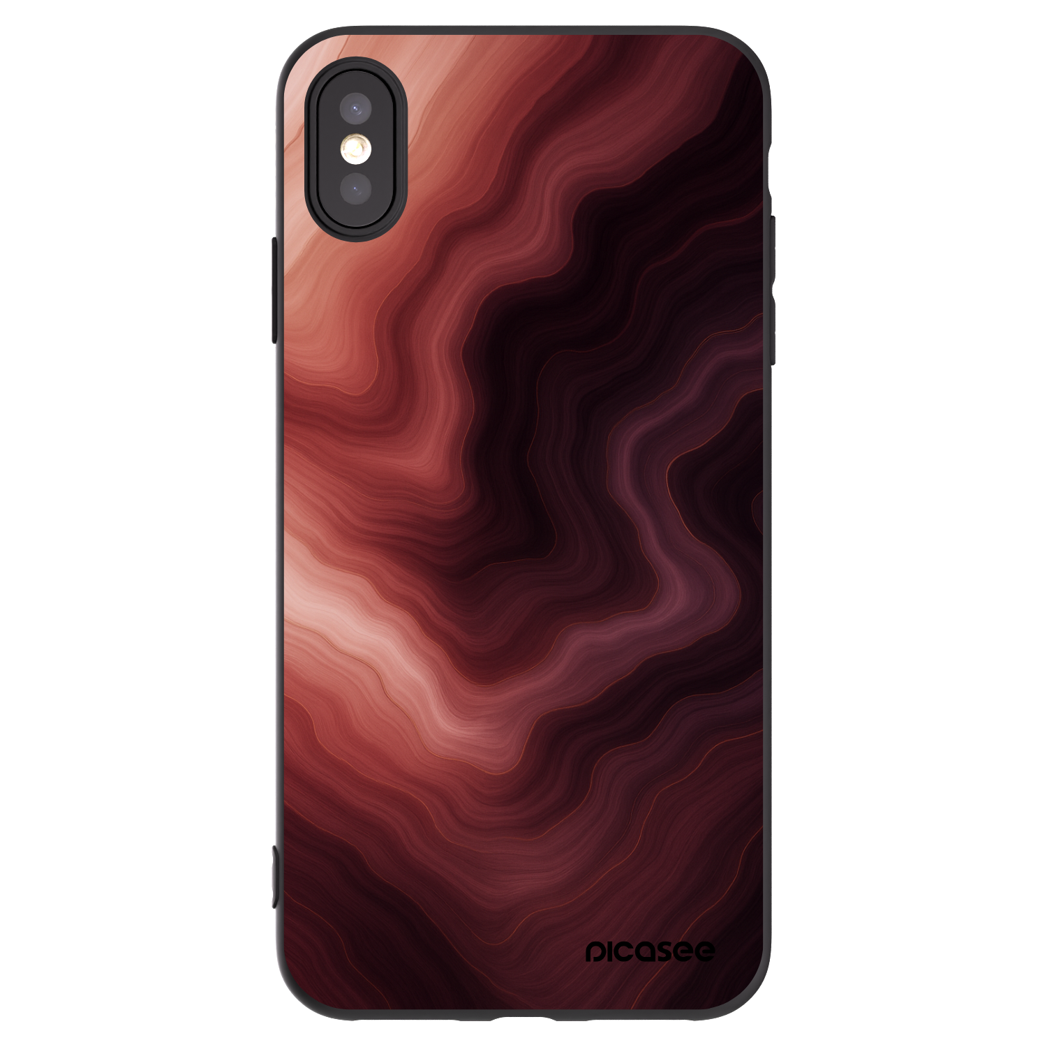 Picasee Apple iPhone XS Max Hülle - Schwarzes Silikon - Rouge